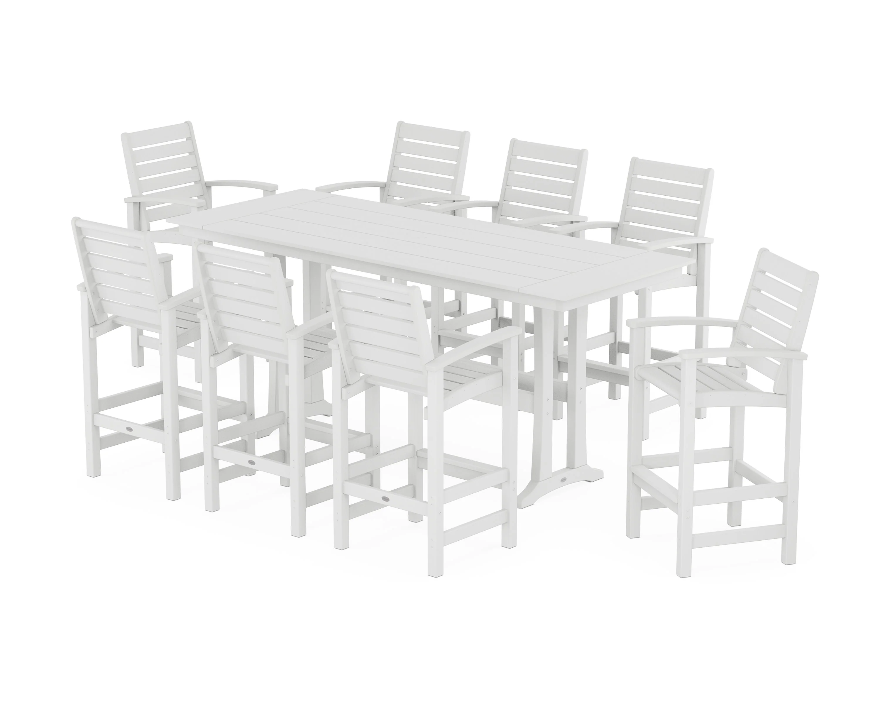 Signature 9-Piece Farmhouse Bar Set with Trestle Legs - Image 7