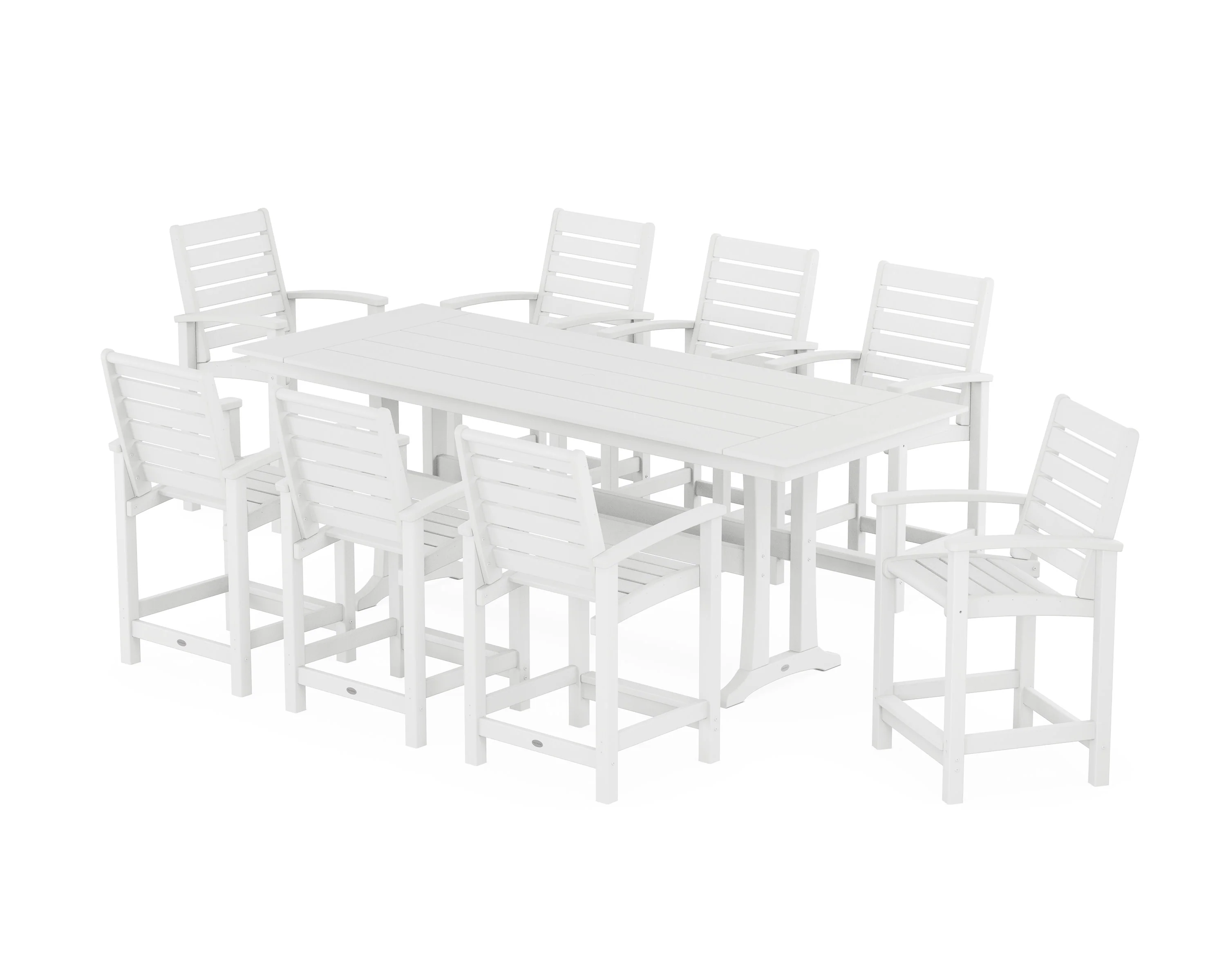 Signature 9-Piece Farmhouse Counter Set with Trestle Legs - Image 8