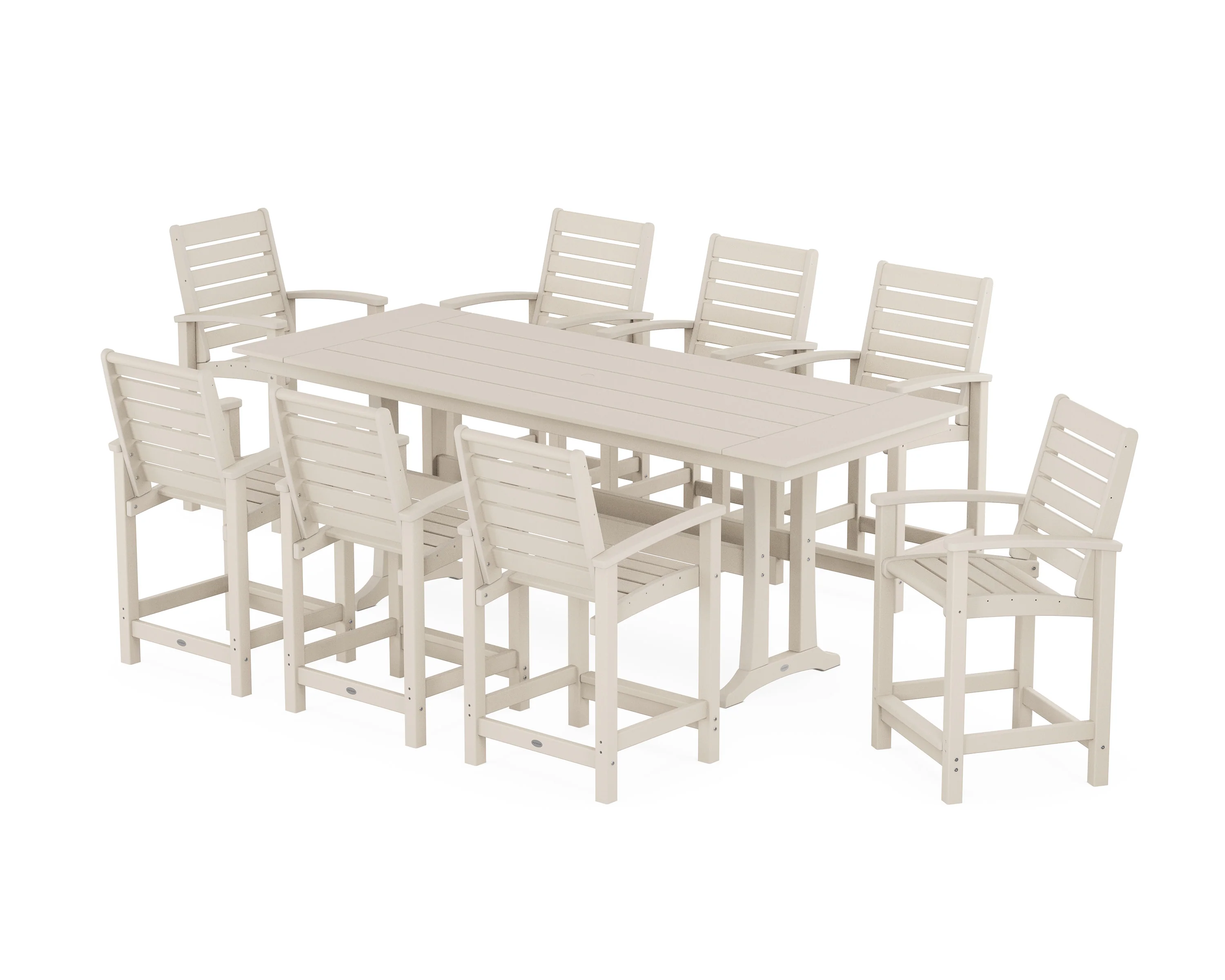 Signature 9-Piece Farmhouse Counter Set with Trestle Legs - Image 9