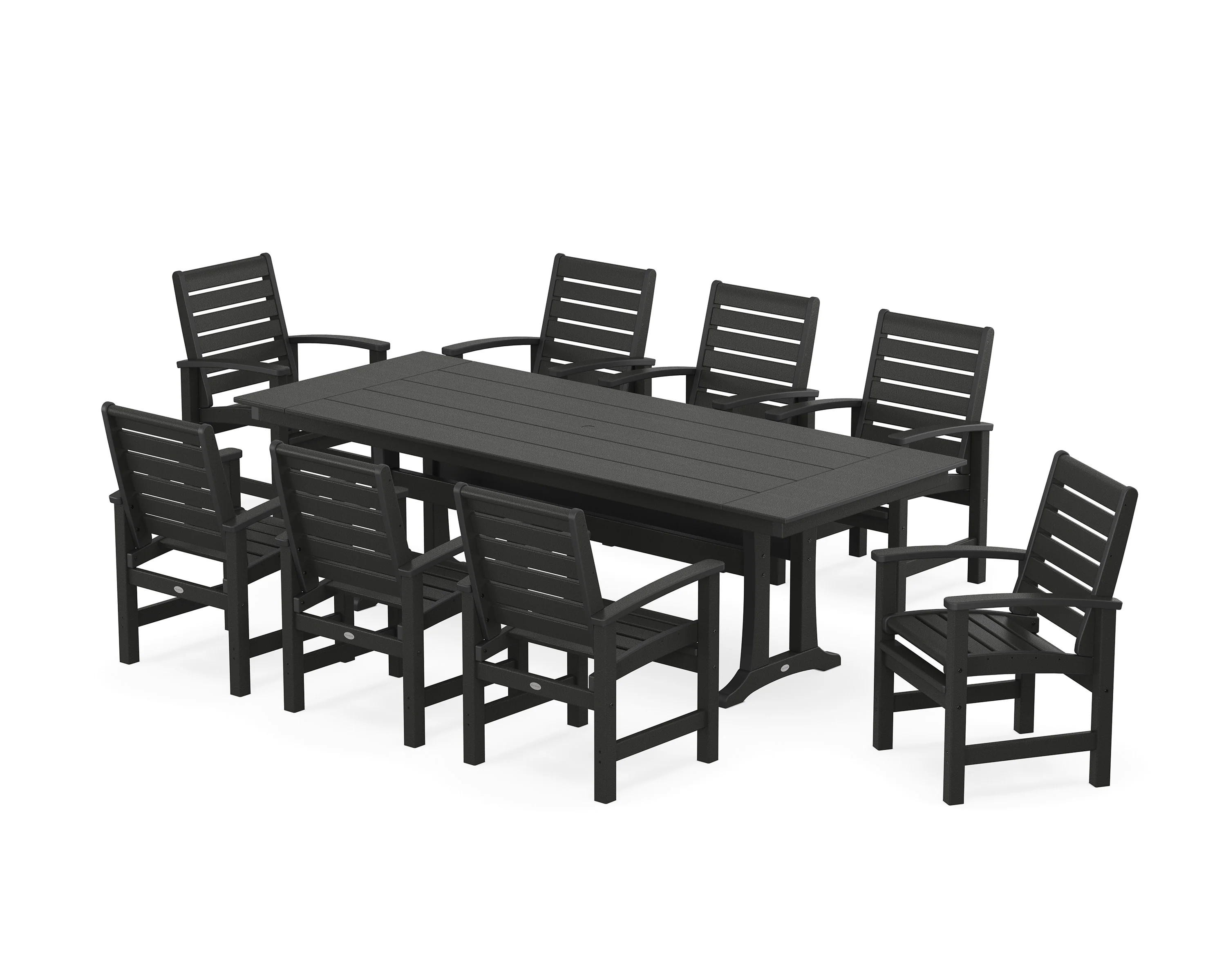 Signature 9-Piece Farmhouse Dining Set with Trestle Legs - Image 8