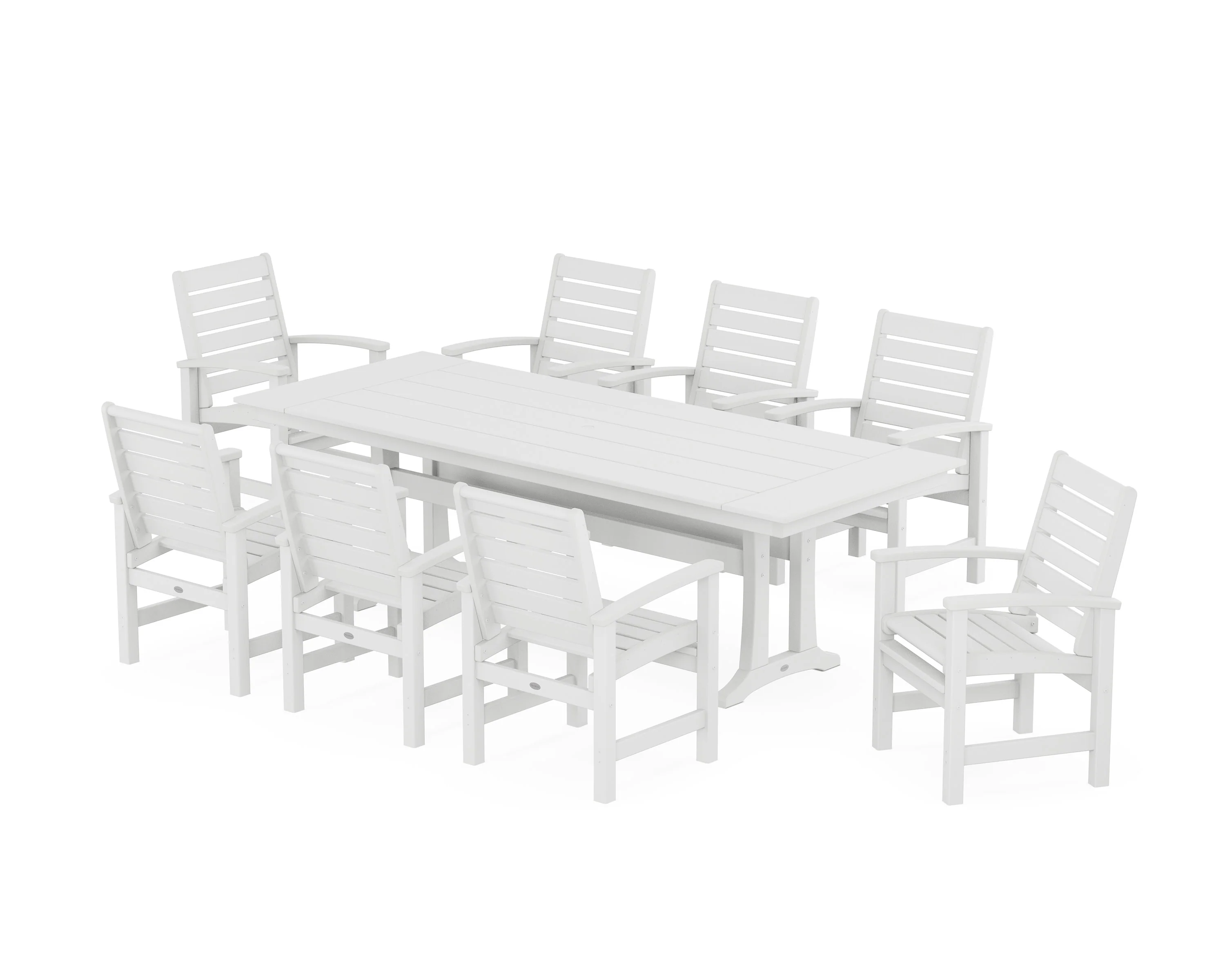 Signature 9-Piece Farmhouse Dining Set with Trestle Legs - Image 9