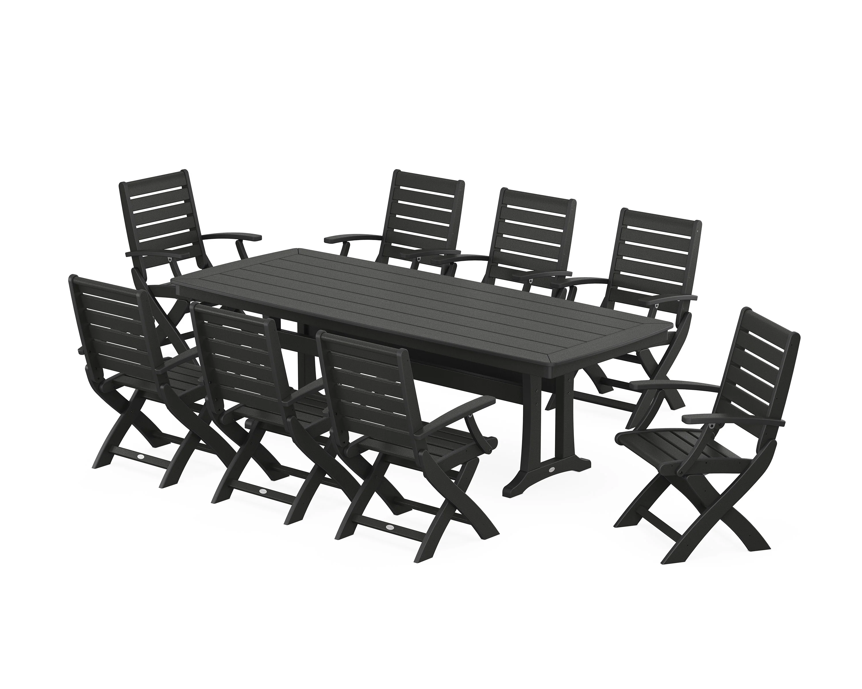 Signature Folding 9-Piece Dining Set with Trestle Legs - Image 4