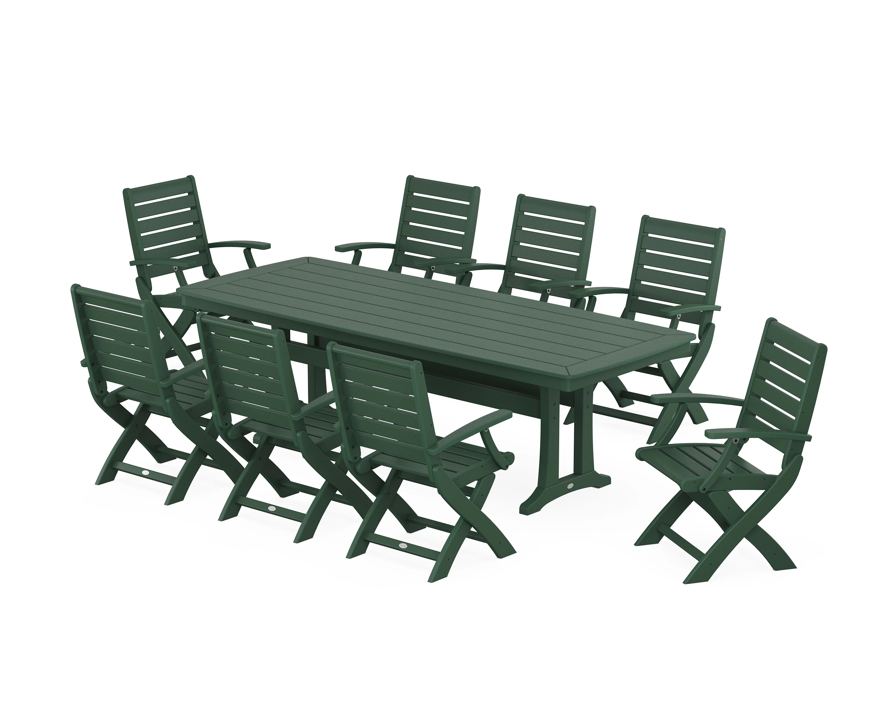 Signature Folding 9-Piece Dining Set with Trestle Legs - Image 9