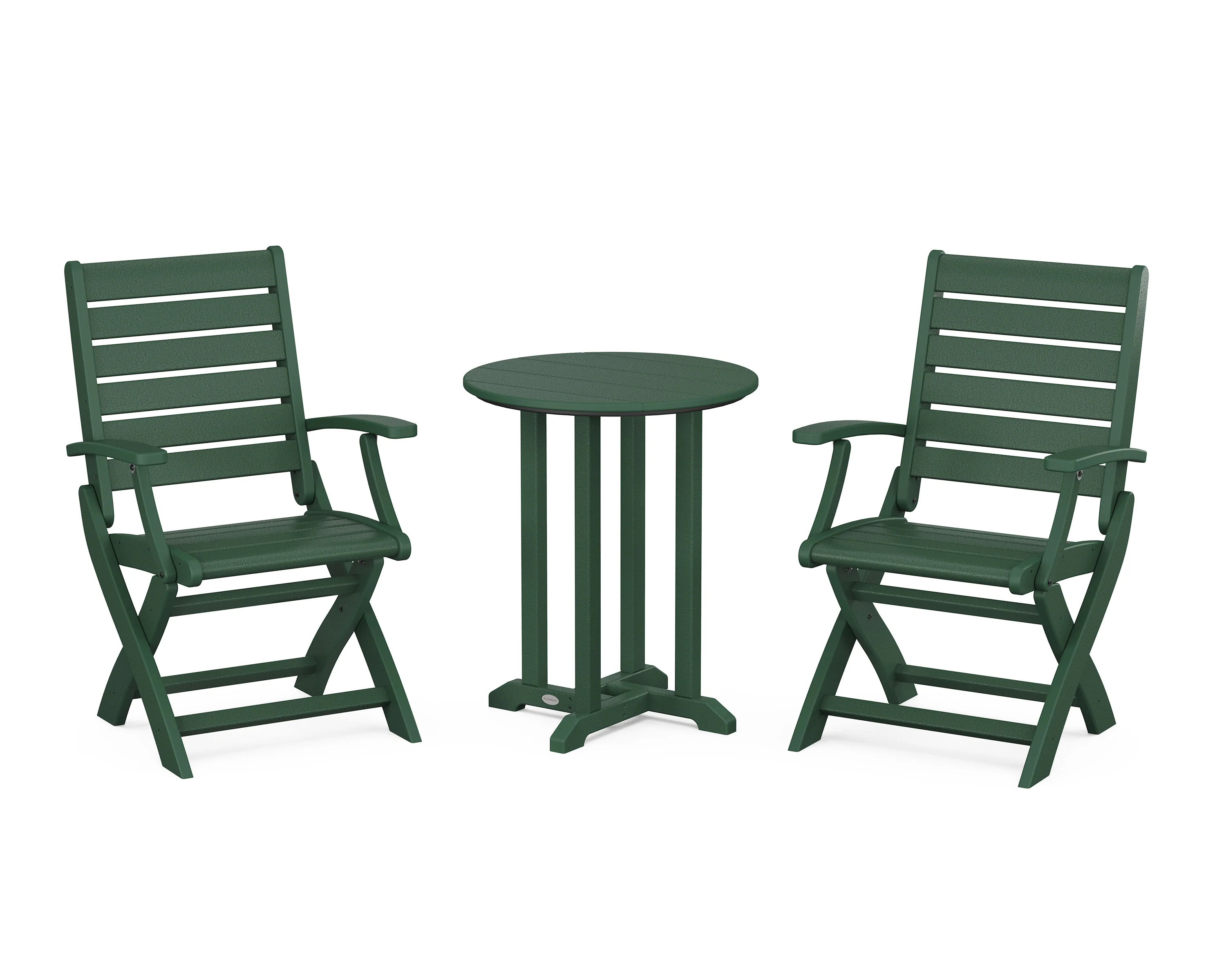 Signature Folding Chair 3-Piece Round Farmhouse Bistro Dining Set - Image 4