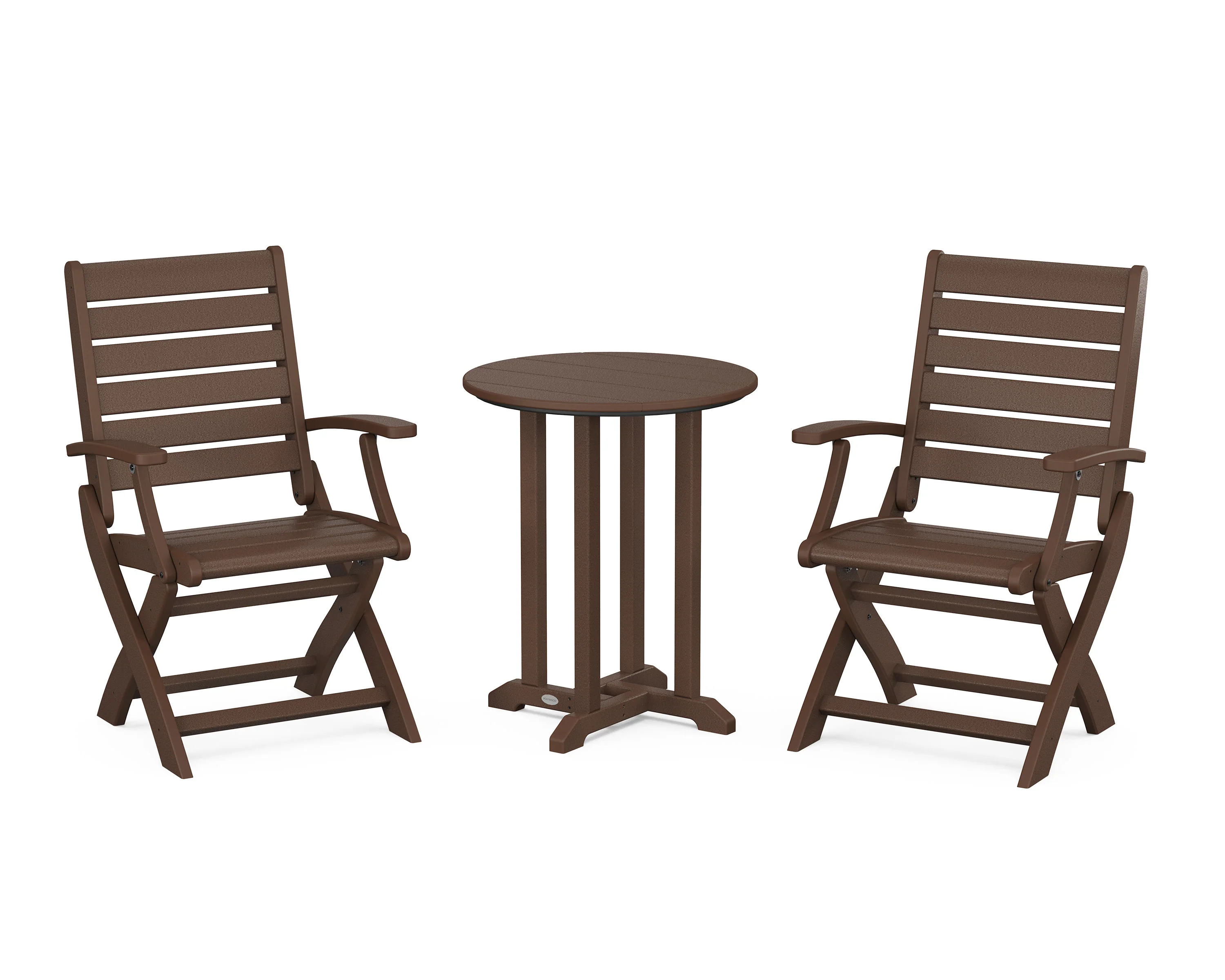 Signature Folding Chair 3-Piece Round Farmhouse Bistro Dining Set - Image 9