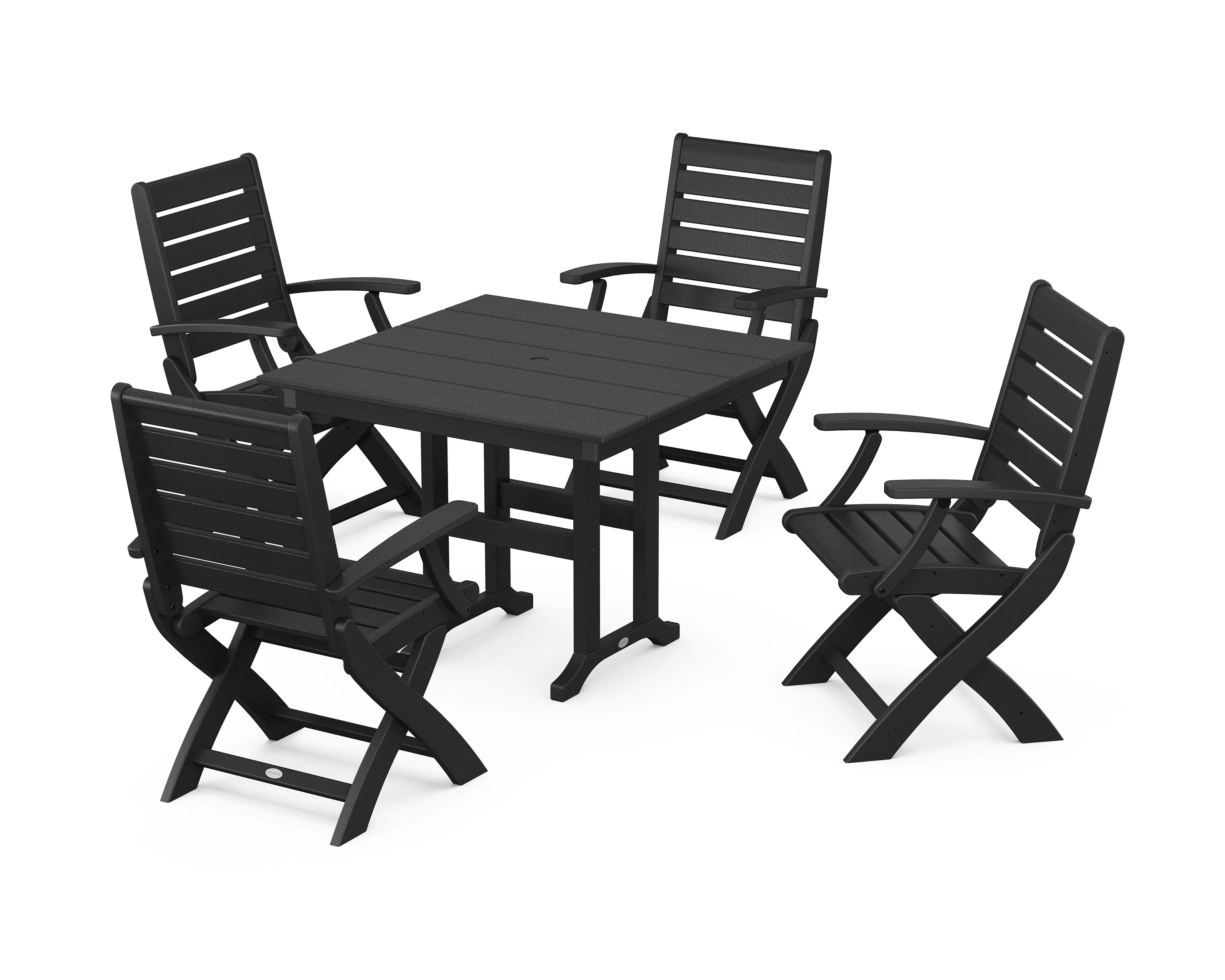 Signature Folding Chair 5-Piece Farmhouse Dining Set - Image 5