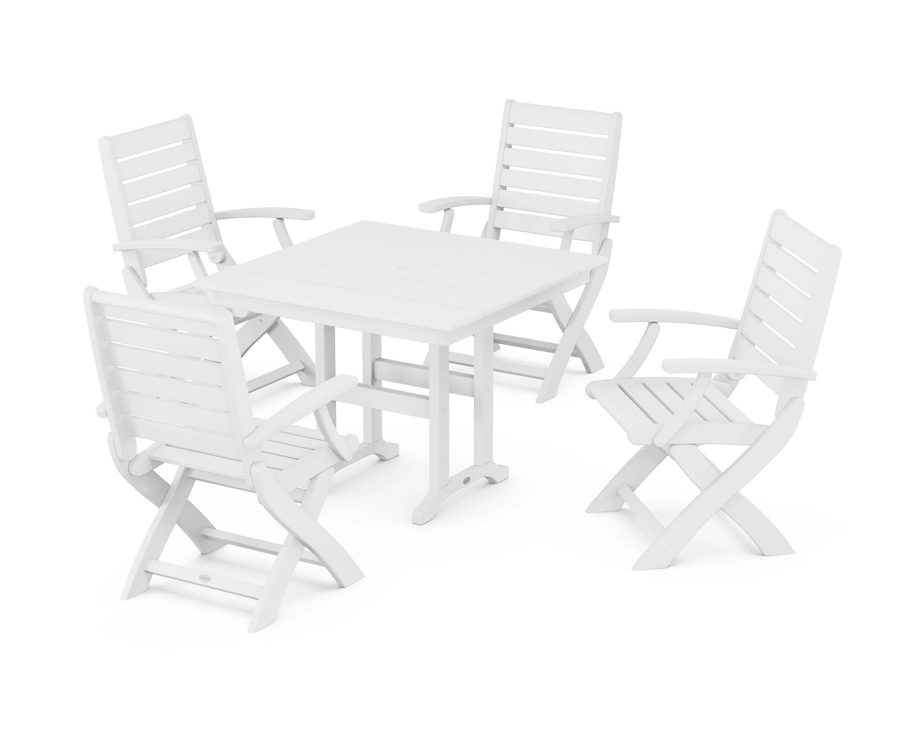 Signature Folding Chair 5-Piece Farmhouse Dining Set - Image 7