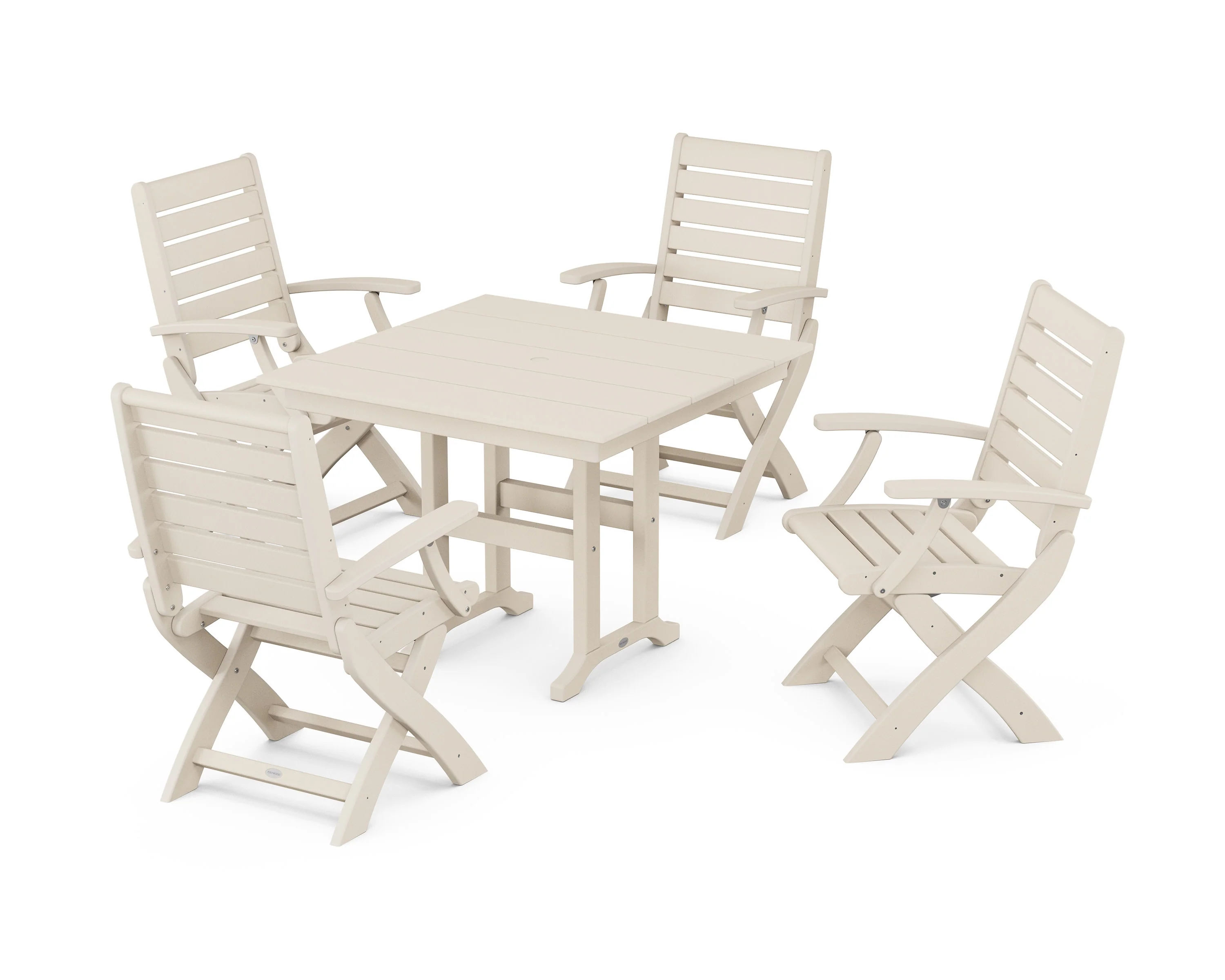 Signature Folding Chair 5-Piece Farmhouse Dining Set - Image 8