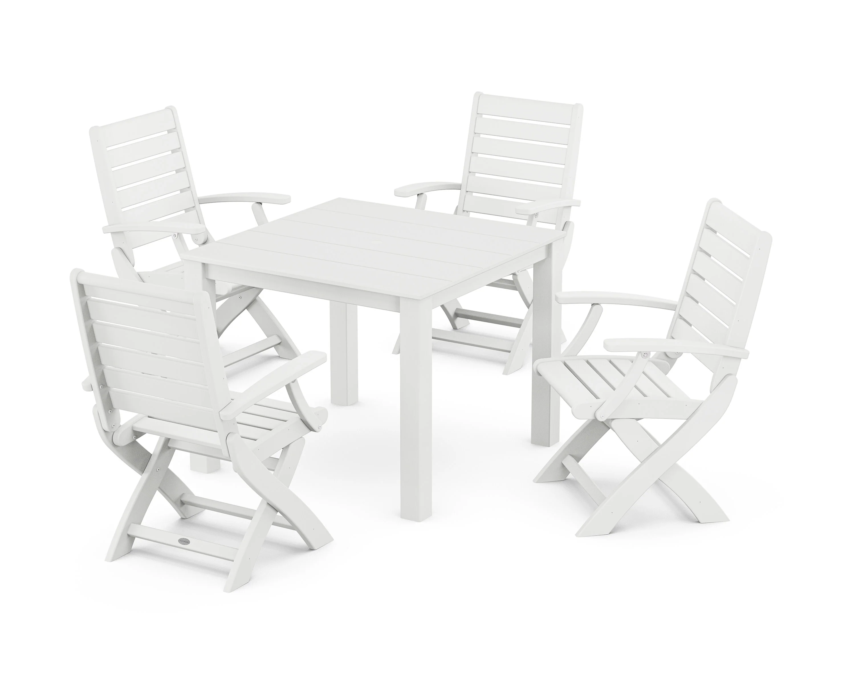 Signature Folding Chair 5-Piece Parsons Dining Set - Image 4
