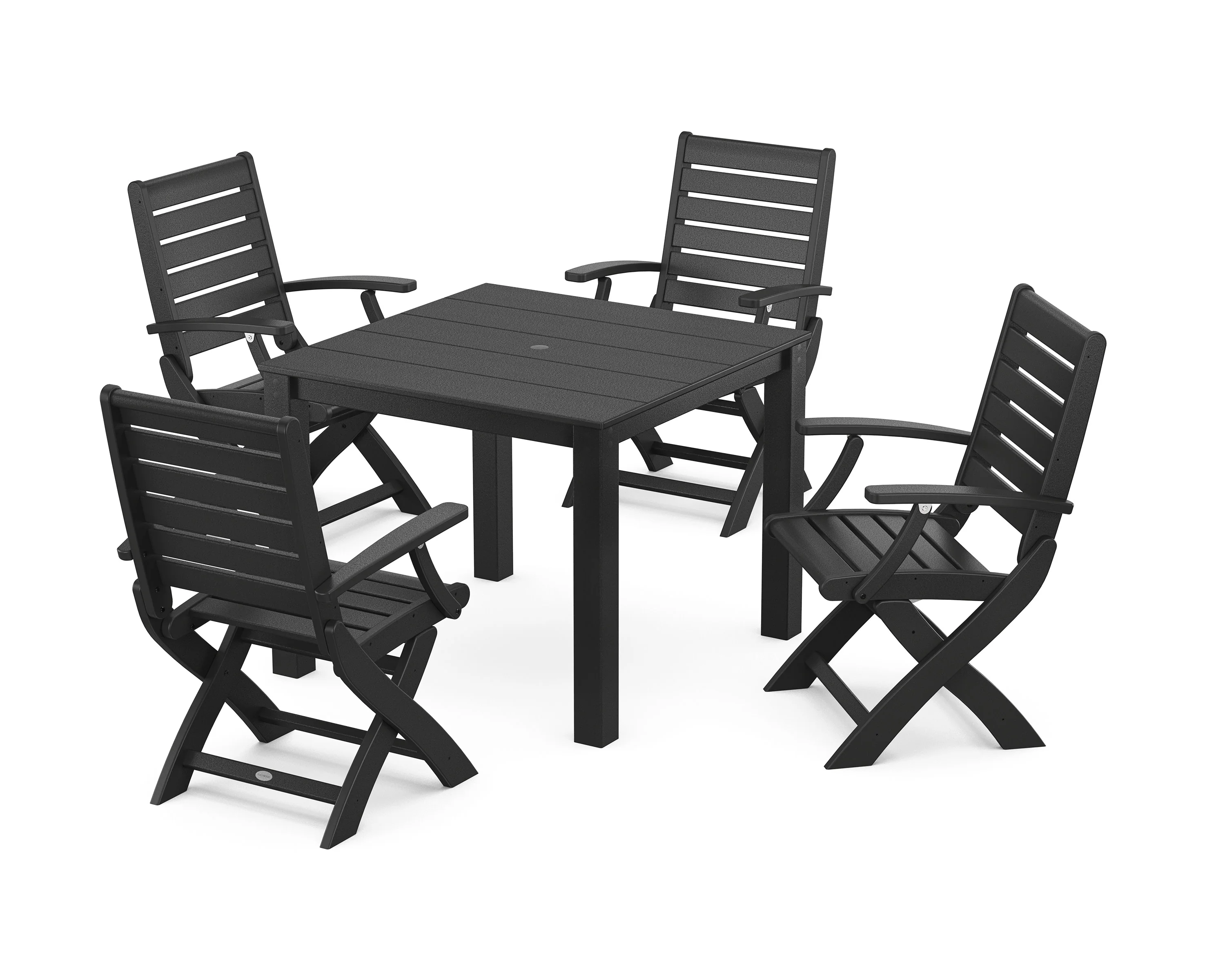Signature Folding Chair 5-Piece Parsons Dining Set - Image 5
