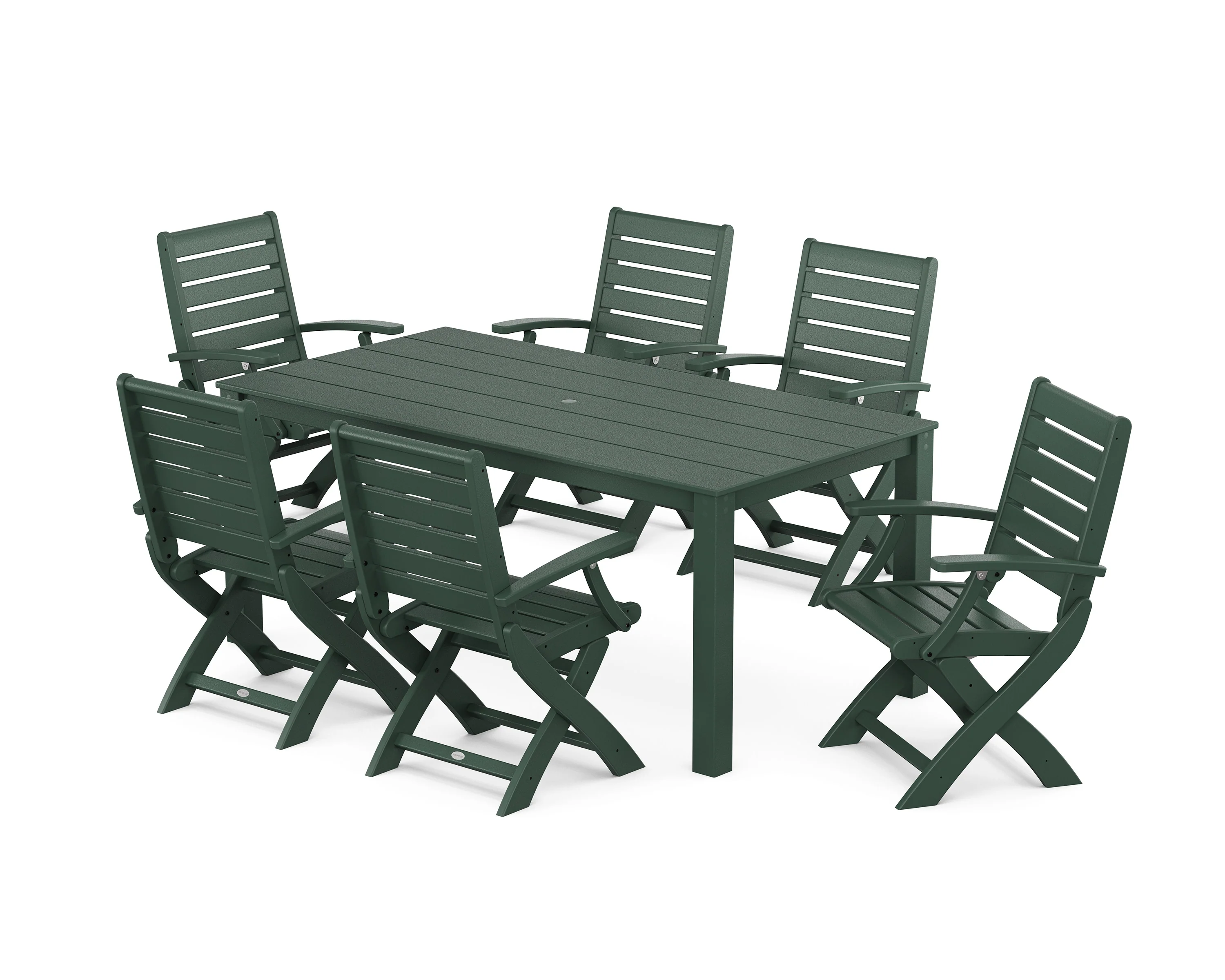 Signature Folding Chair 7-Piece Parsons Dining Set - Image 4