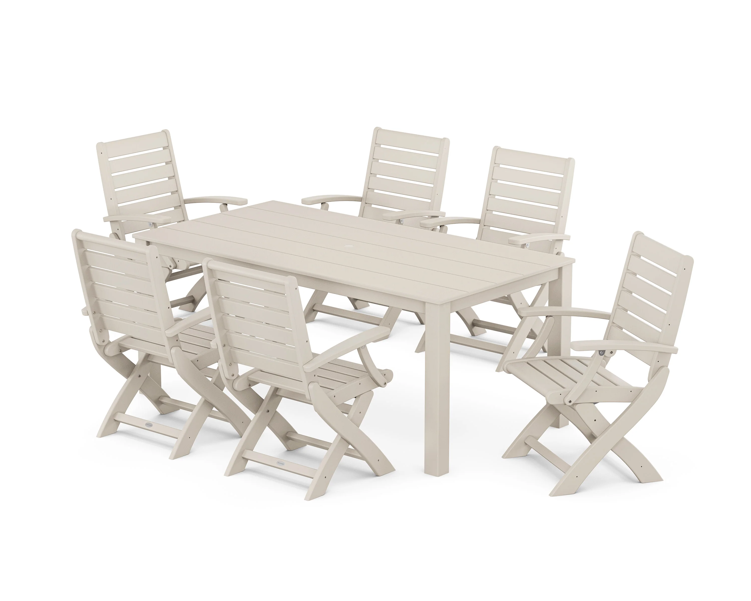 Signature Folding Chair 7-Piece Parsons Dining Set - Image 6