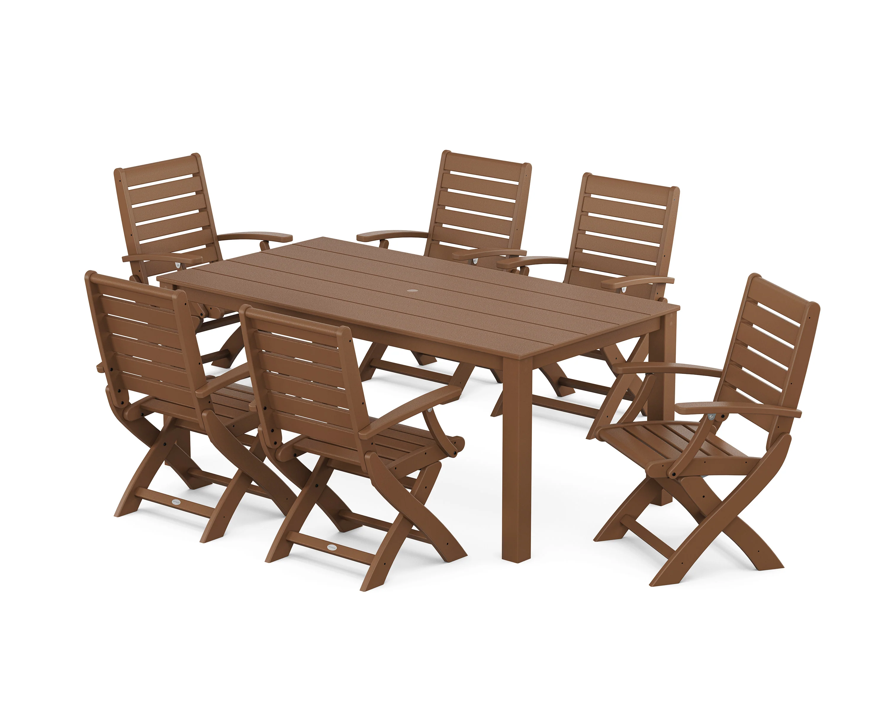 Signature Folding Chair 7-Piece Parsons Dining Set - Image 7