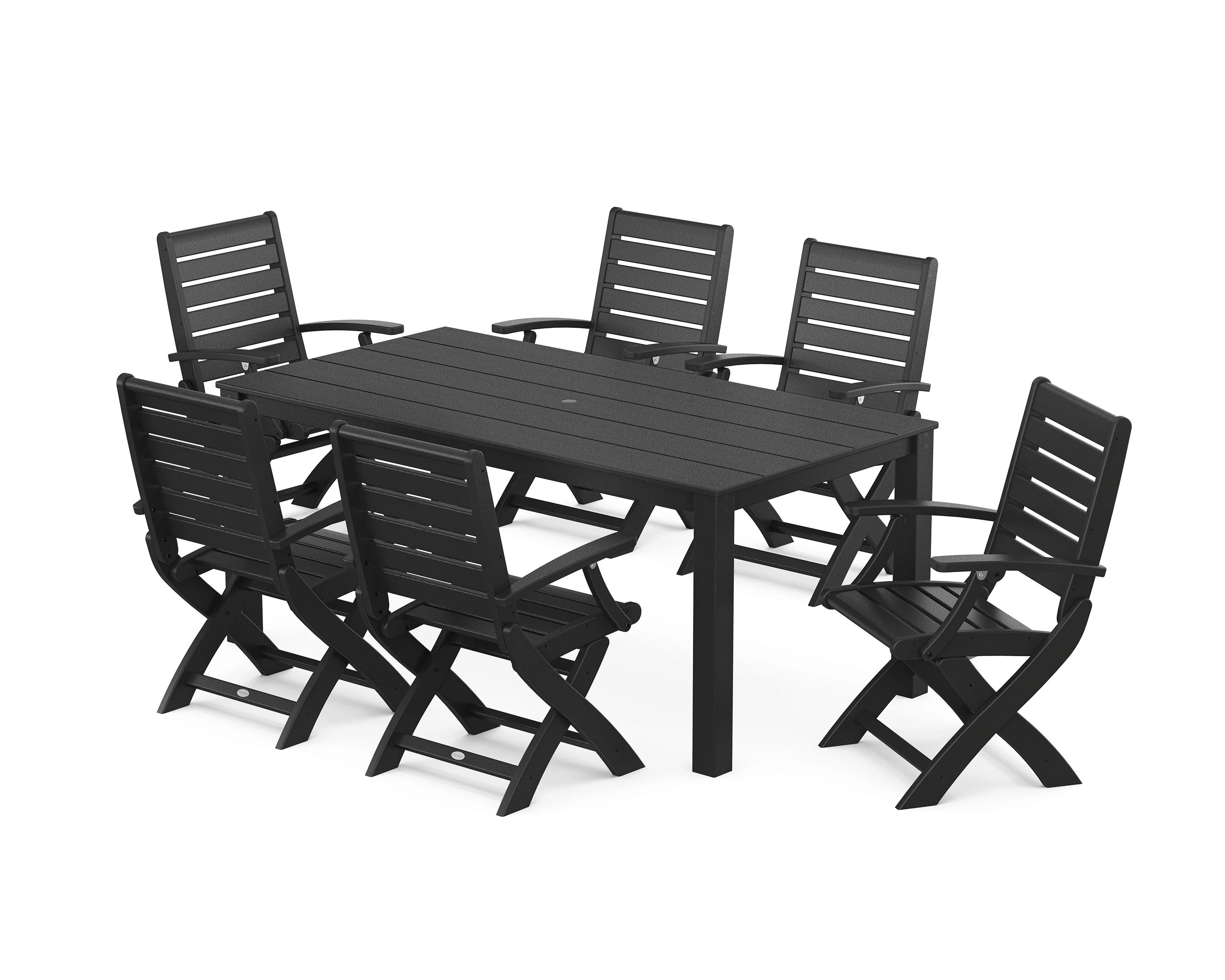 Signature Folding Chair 7-Piece Parsons Dining Set - Image 8