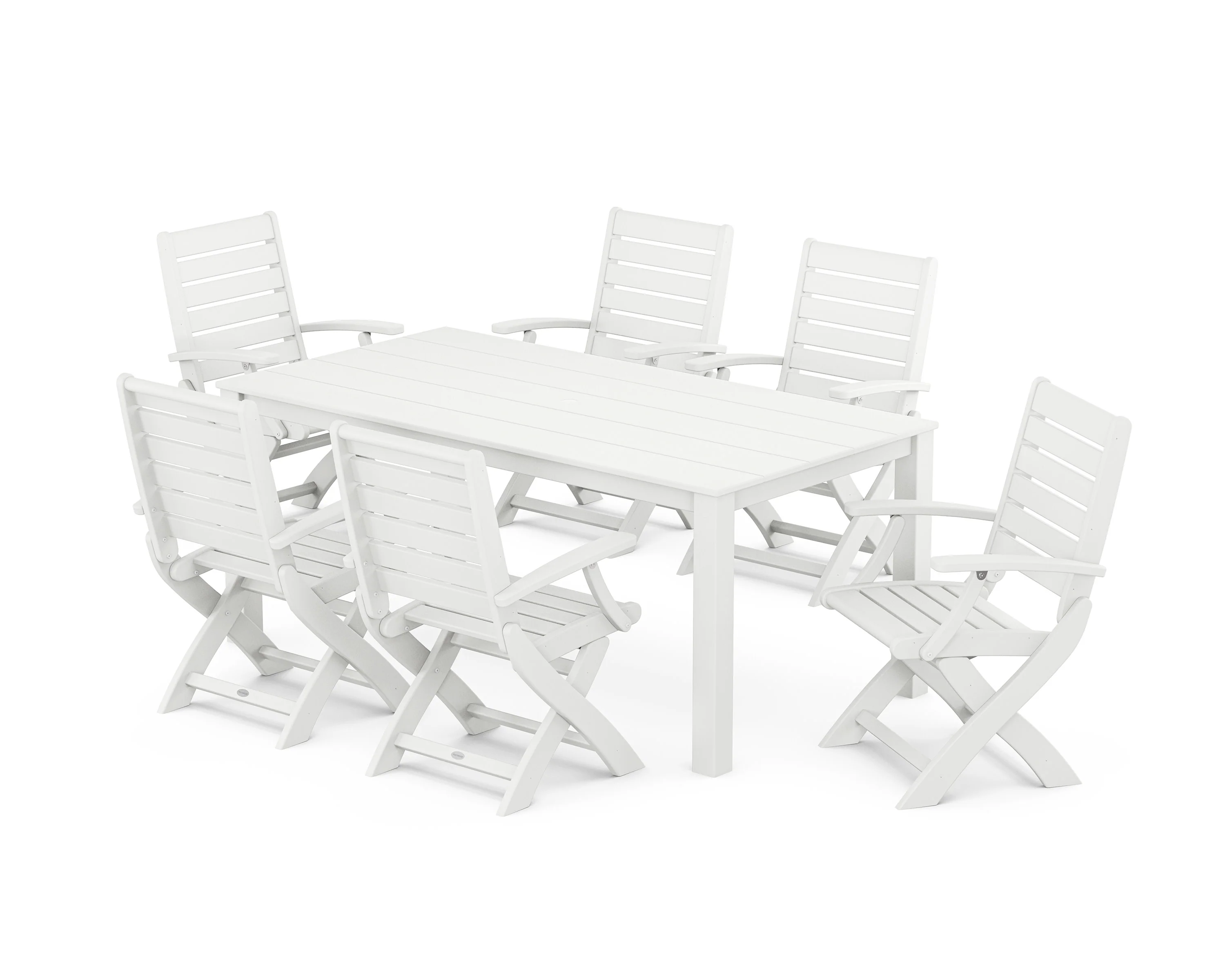 Signature Folding Chair 7-Piece Parsons Dining Set - Image 9