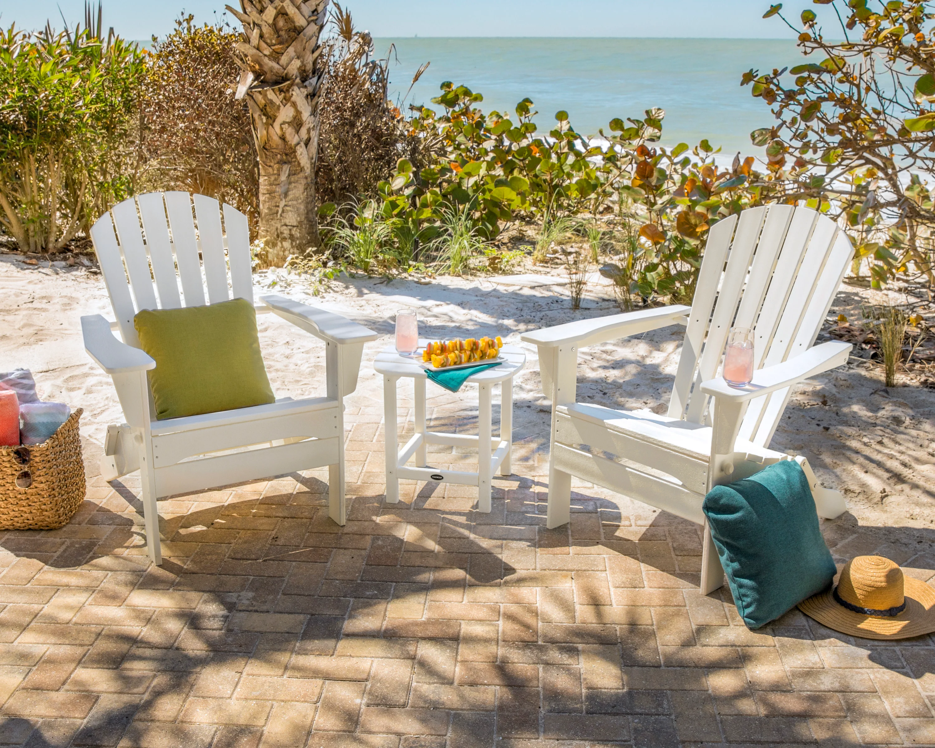 South Beach 3-Piece Folding Adirondack Set - Image 4