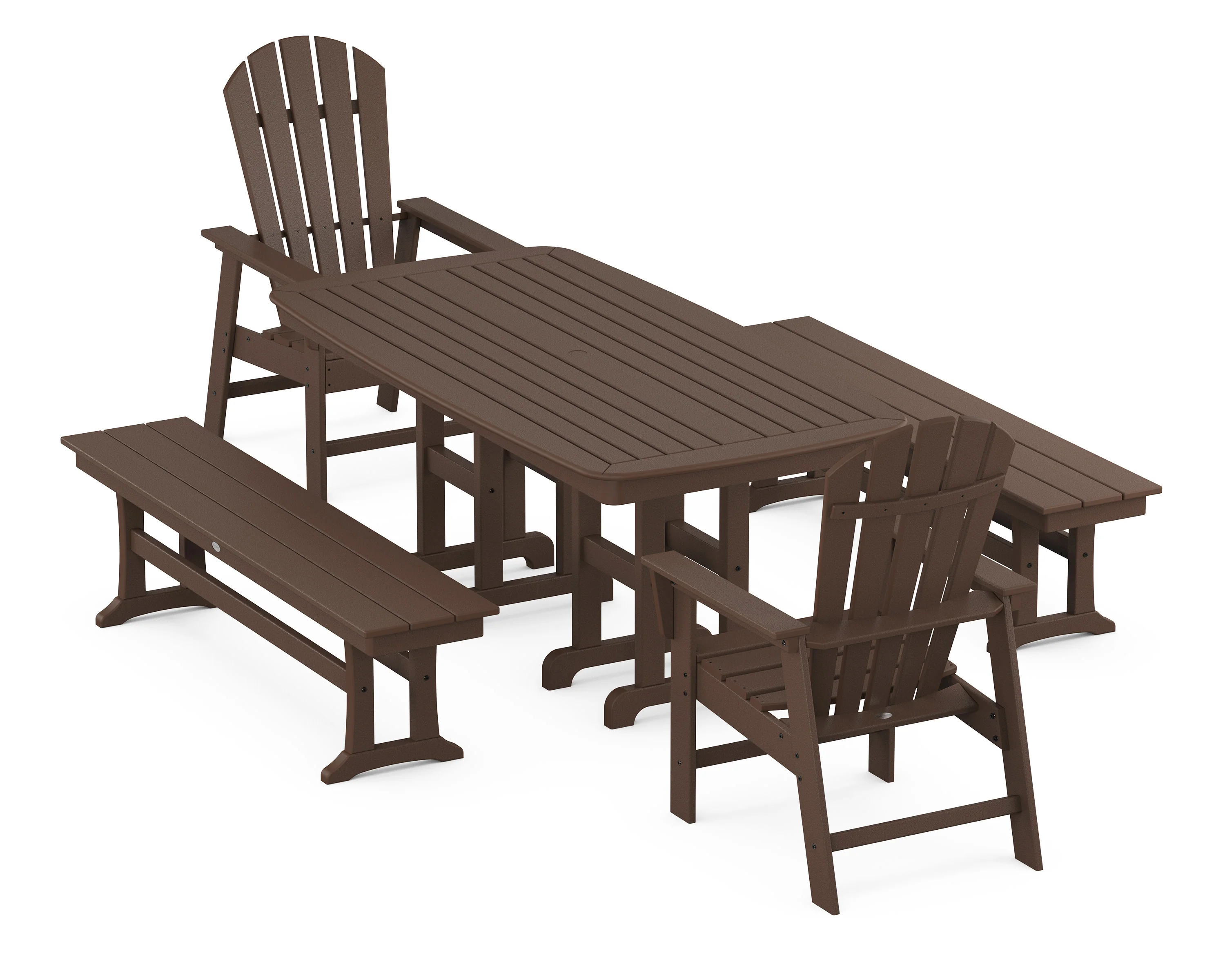 South Beach 5-Piece Dining Set with Benches - Image 4