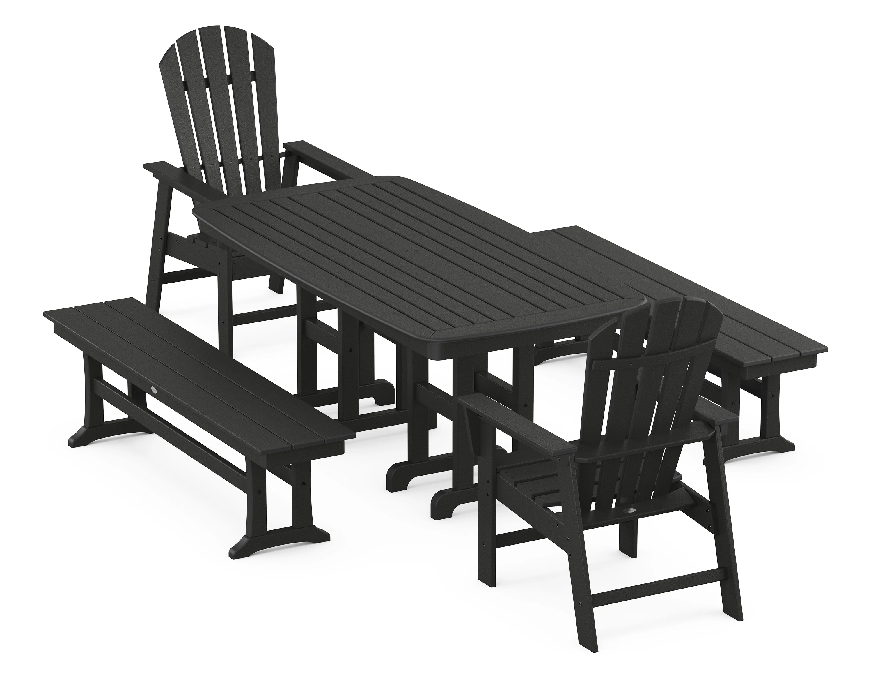 South Beach 5-Piece Dining Set with Benches - Image 5