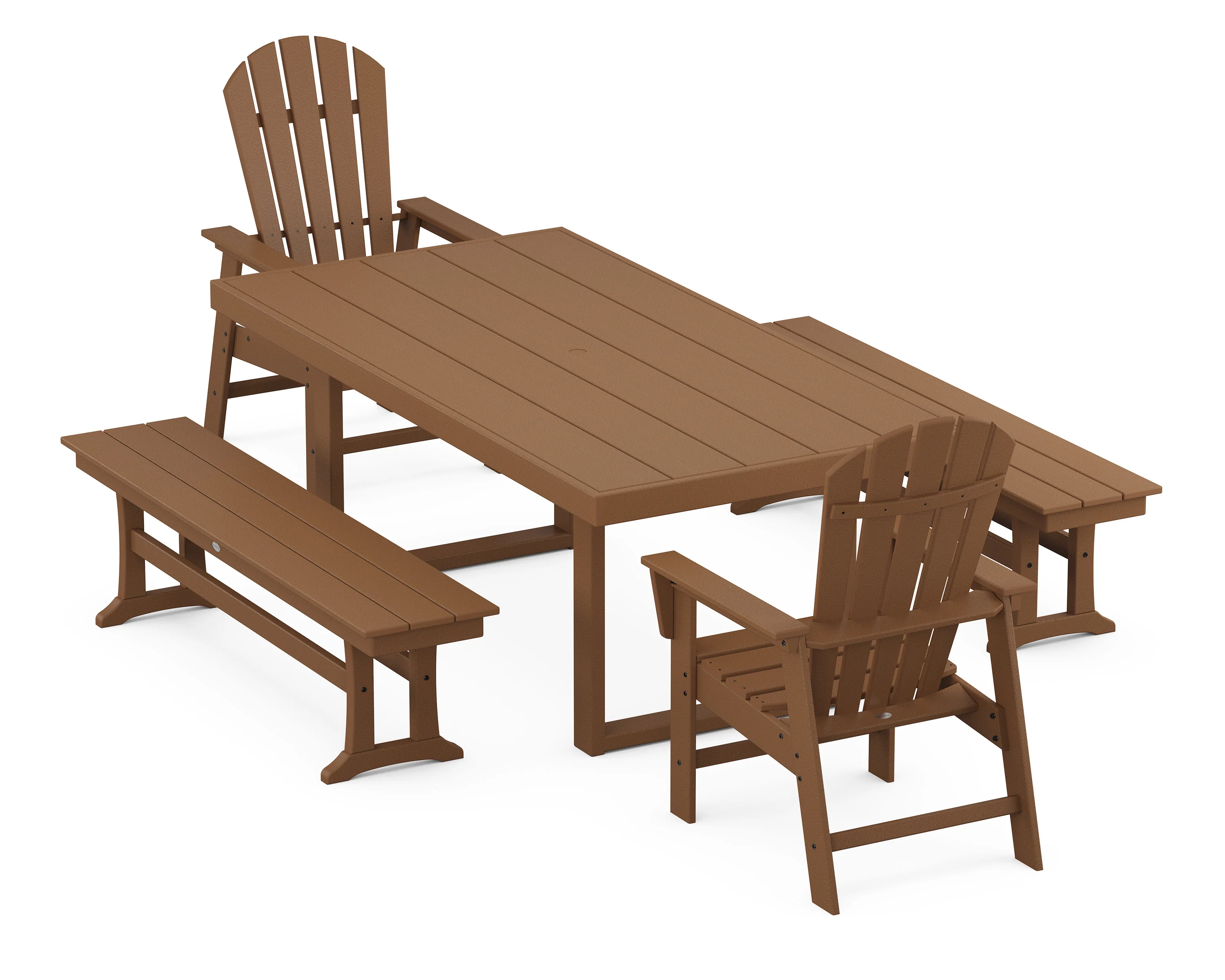 South Beach 5-Piece Dining Set with Benches - Image 4