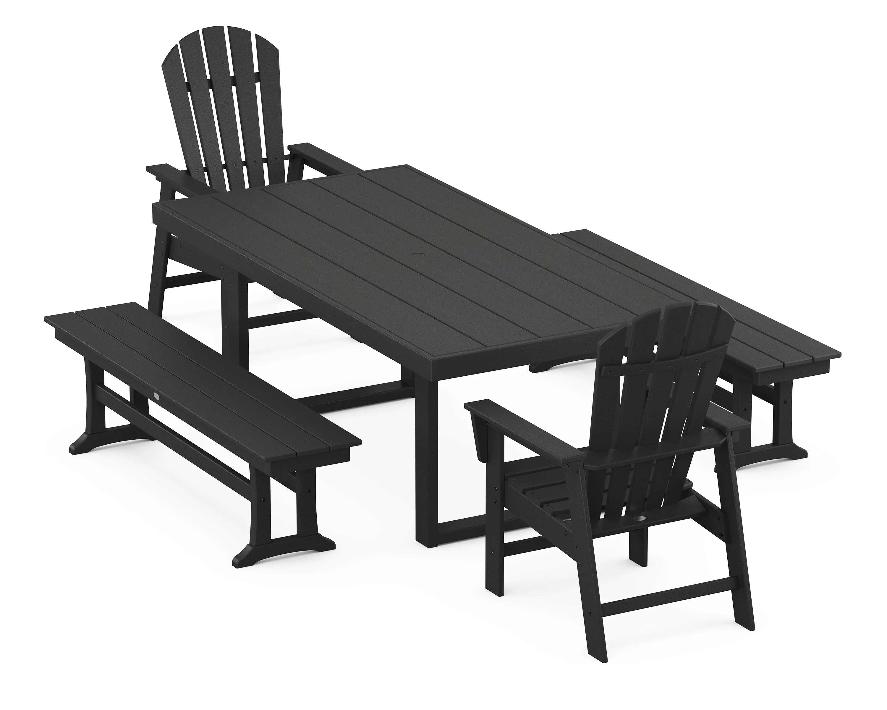 South Beach 5-Piece Dining Set with Benches - Image 5