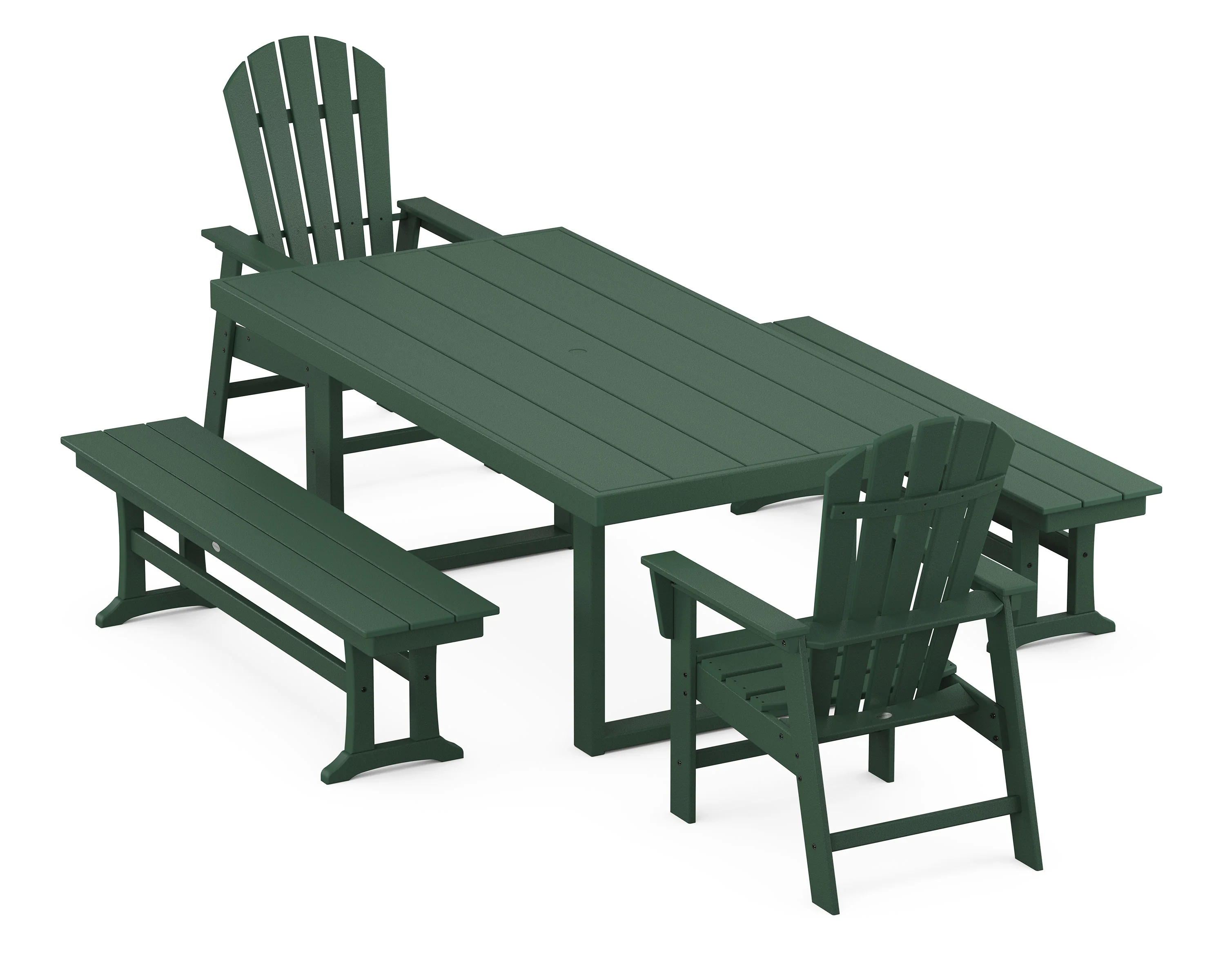 South Beach 5-Piece Dining Set with Benches - Image 6