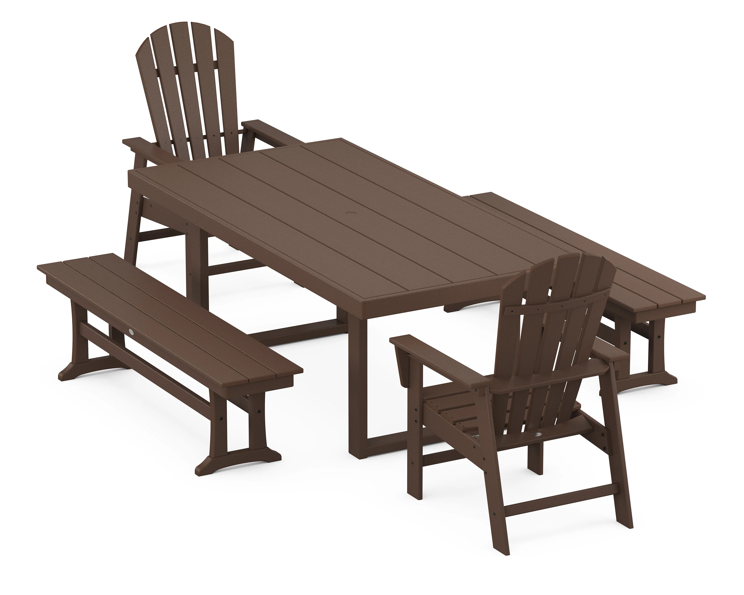 South Beach 5-Piece Dining Set with Benches - Image 7