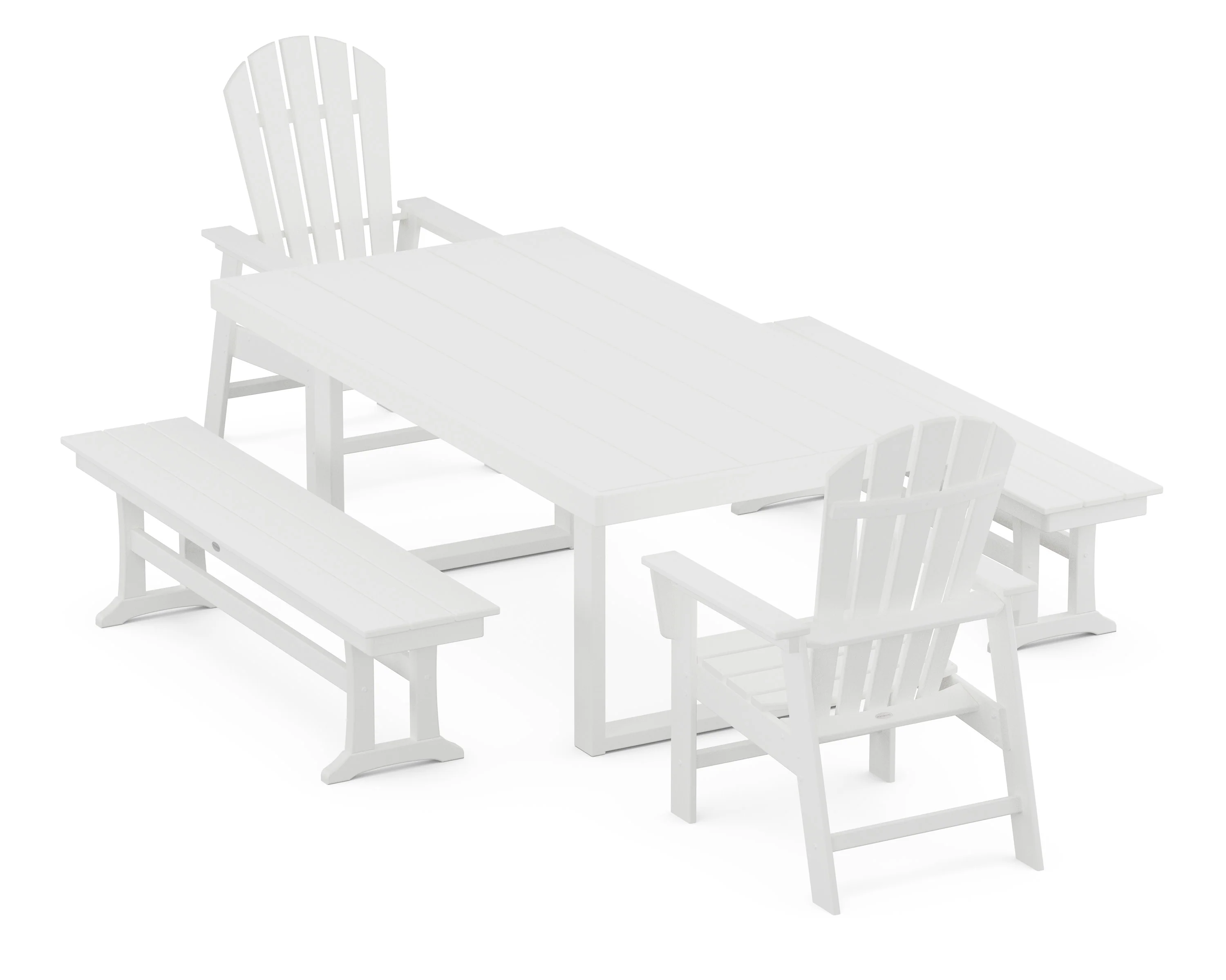 South Beach 5-Piece Dining Set with Benches - Image 8