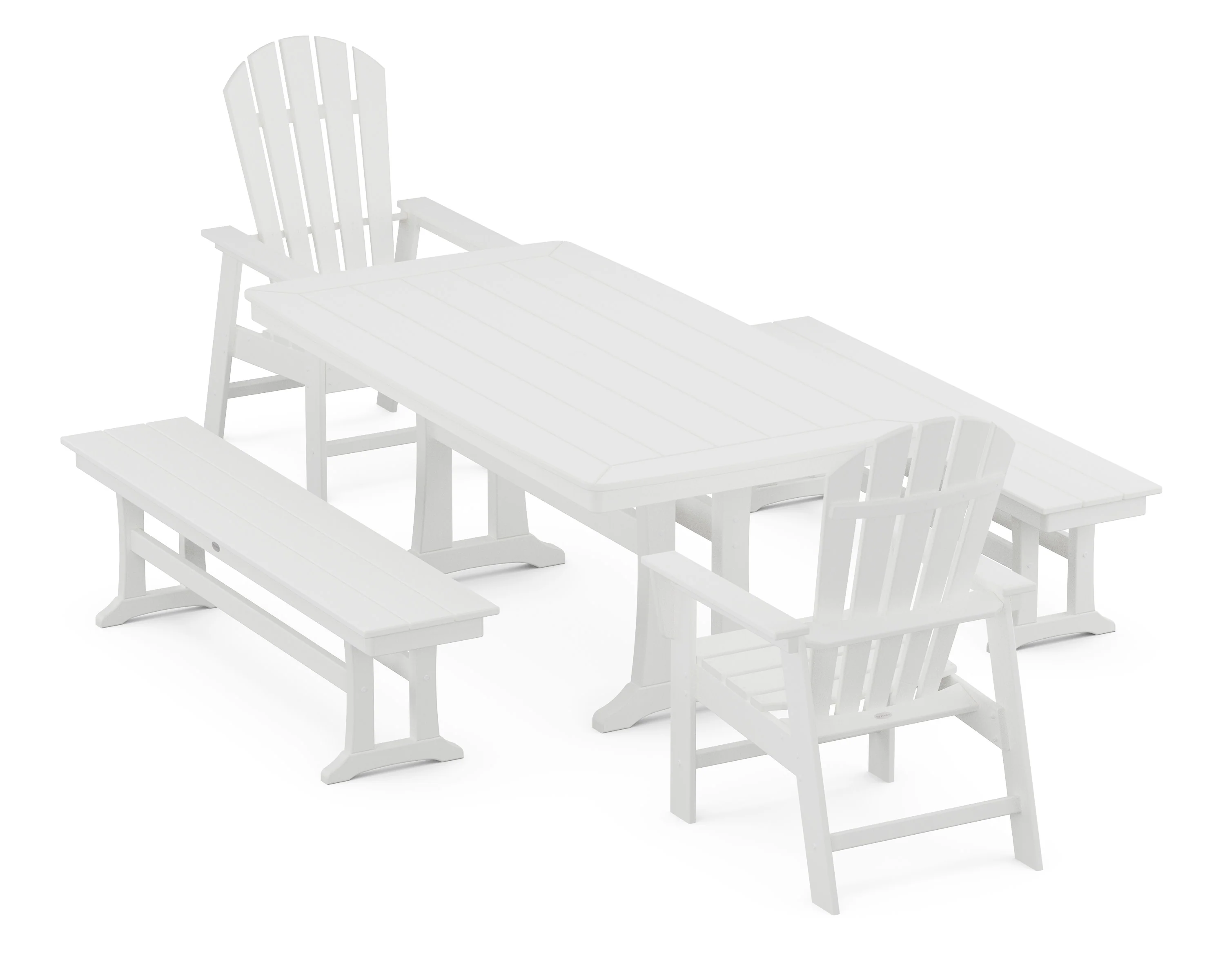 South Beach 5-Piece Dining Set with Trestle Legs - Image 7