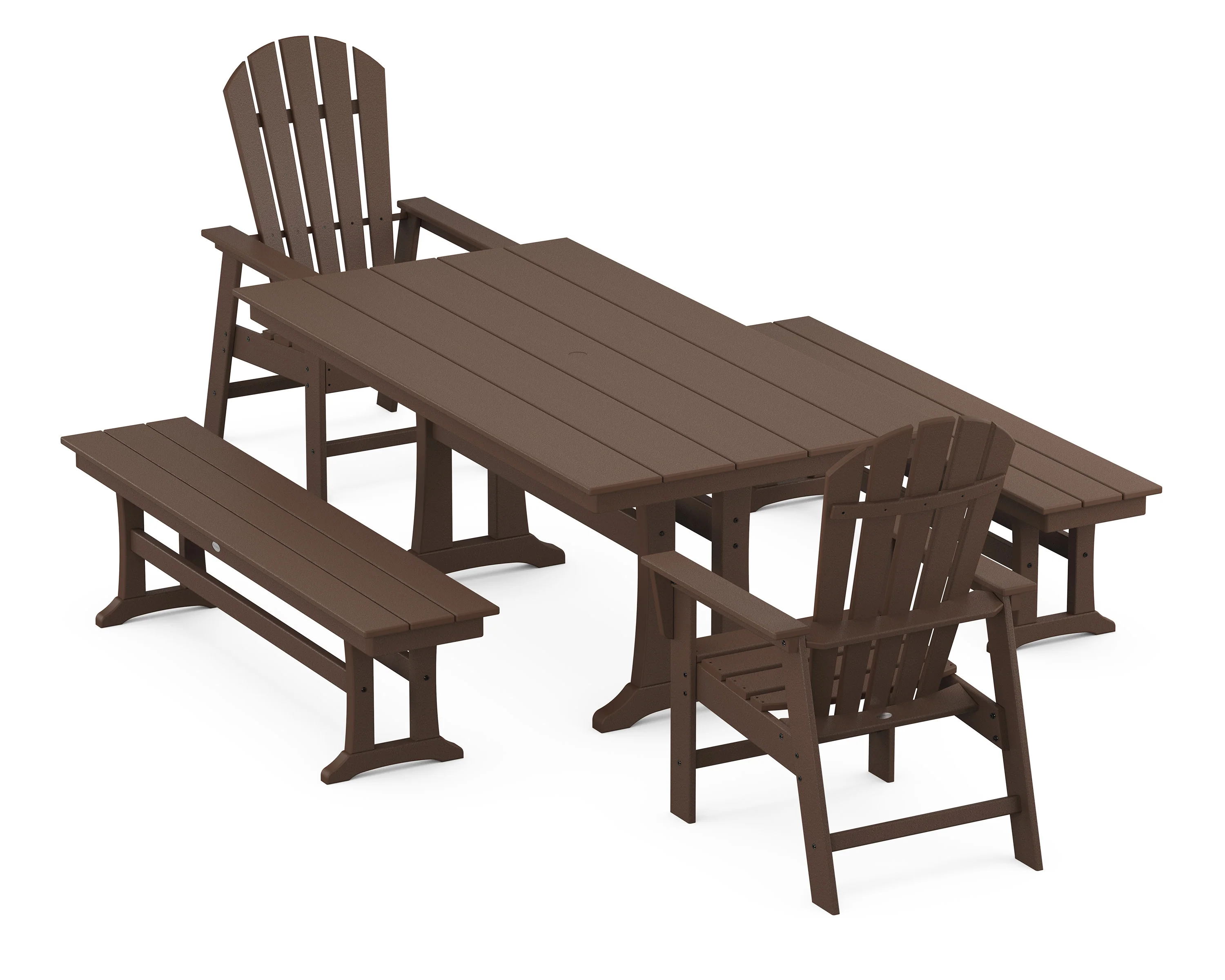 South Beach 5-Piece Farmhouse Dining Set With Trestle Legs - Image 5
