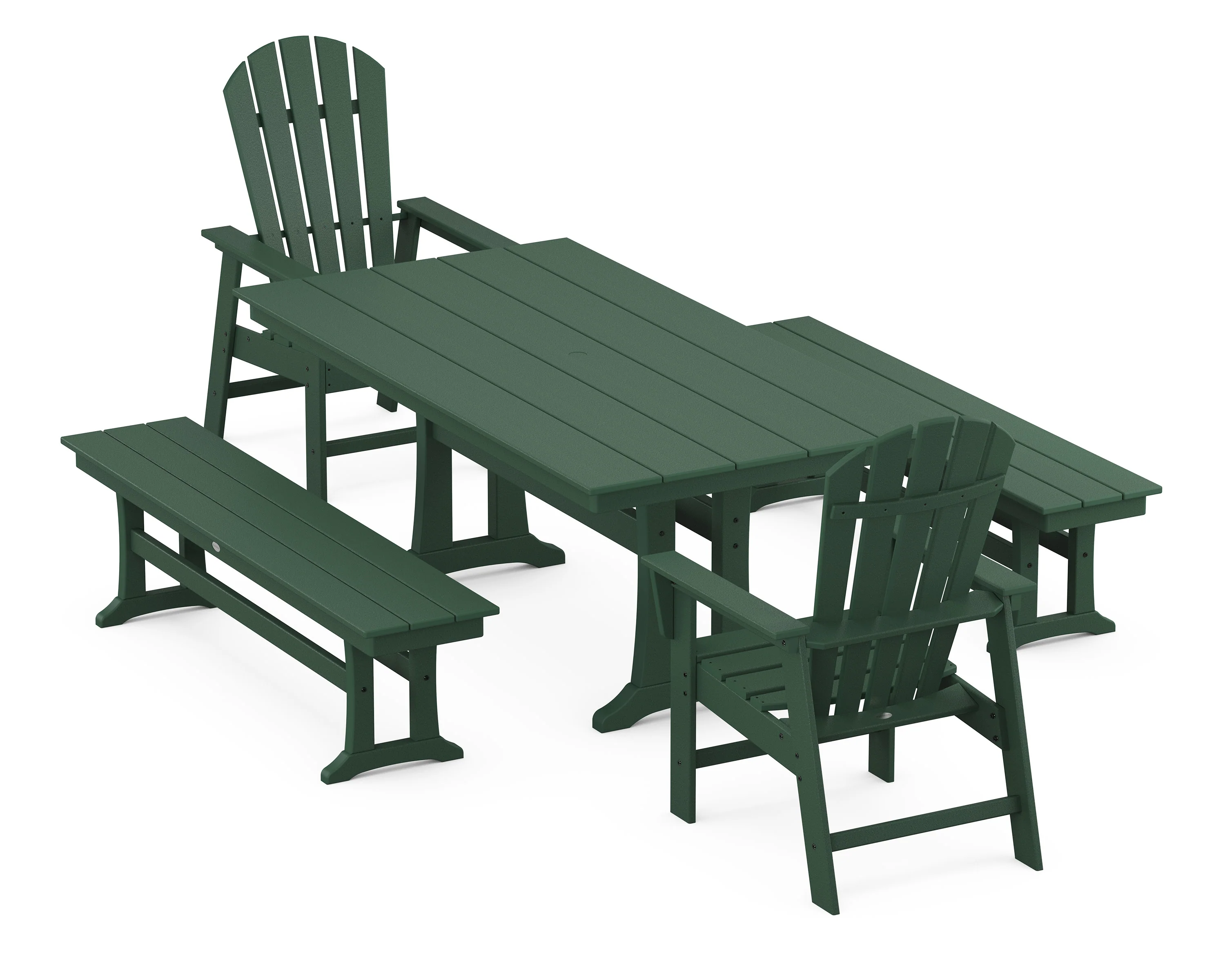 South Beach 5-Piece Farmhouse Dining Set With Trestle Legs - Image 6