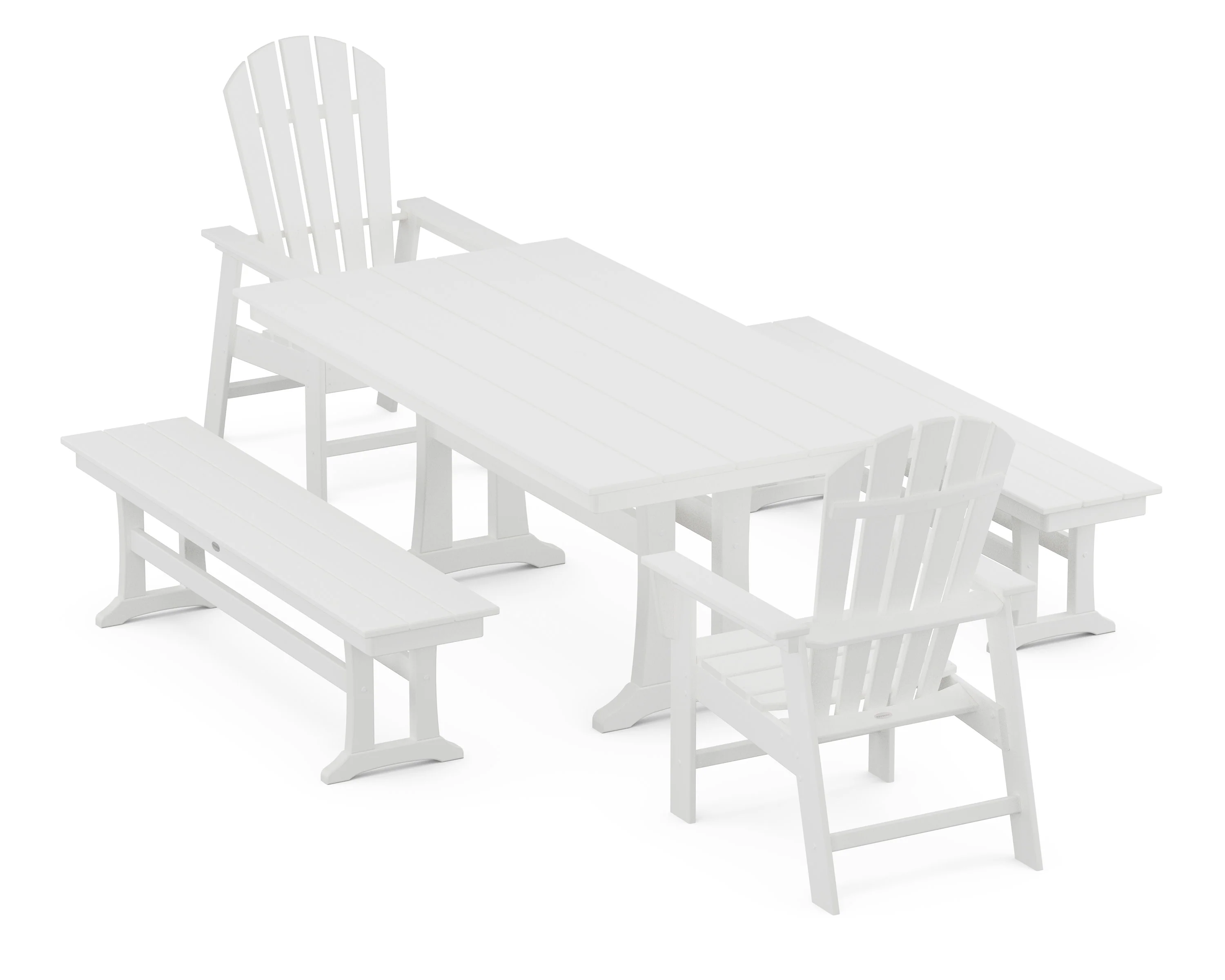 South Beach 5-Piece Farmhouse Dining Set With Trestle Legs - Image 7