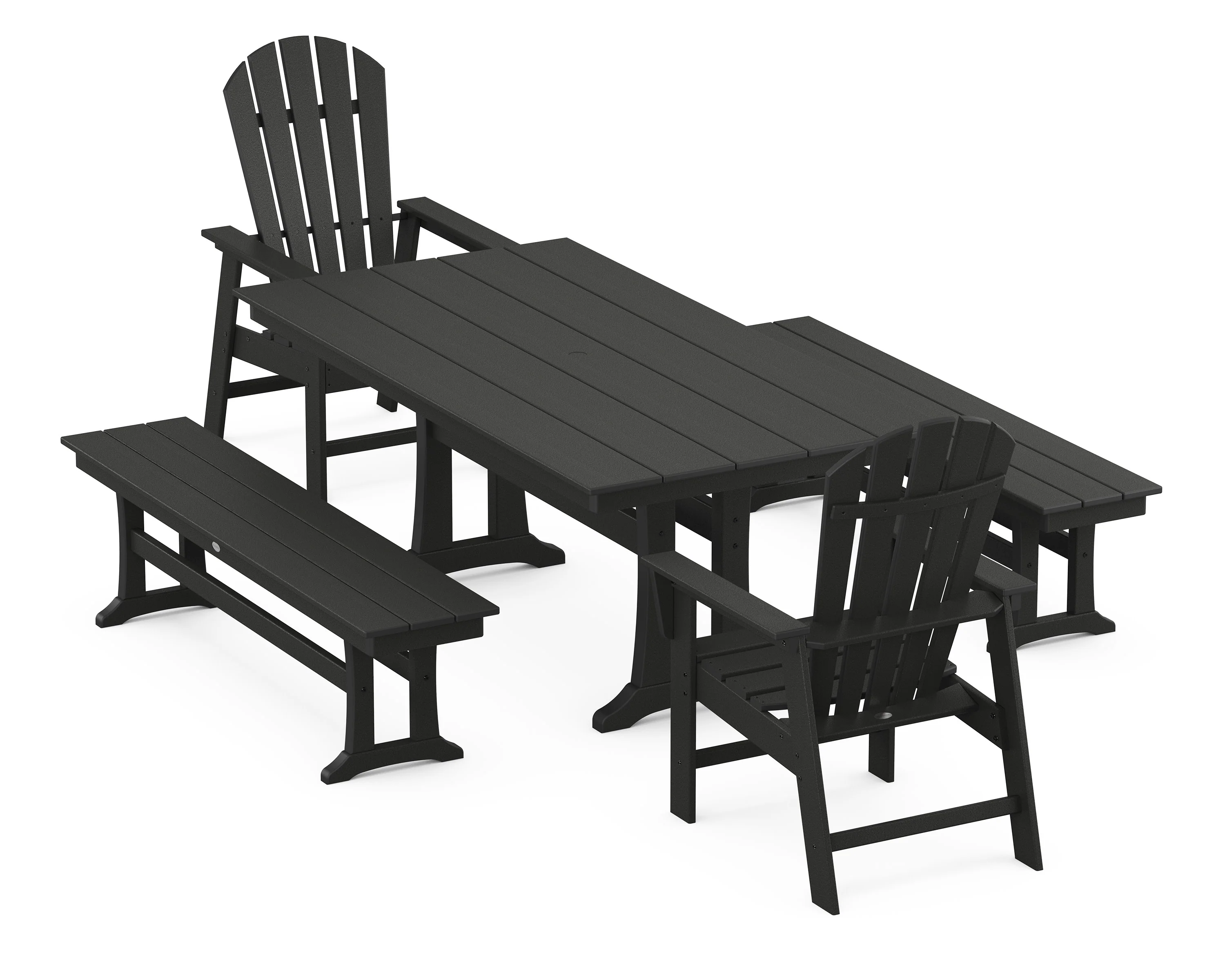 South Beach 5-Piece Farmhouse Dining Set With Trestle Legs - Image 9