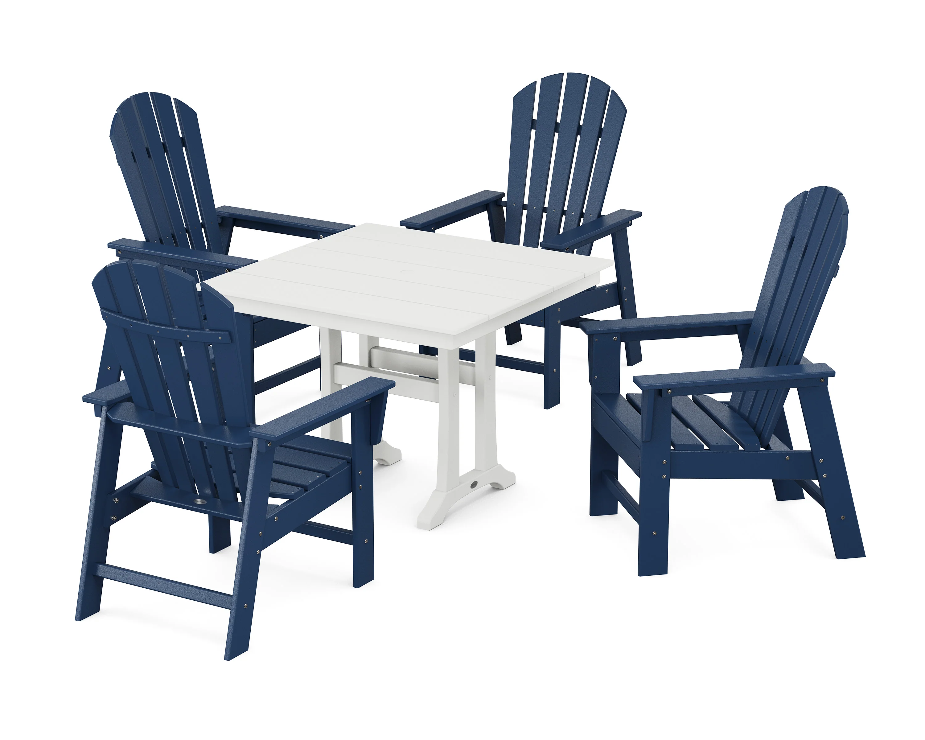 South Beach 5-Piece Farmhouse Dining Set With Trestle Legs - Image 4