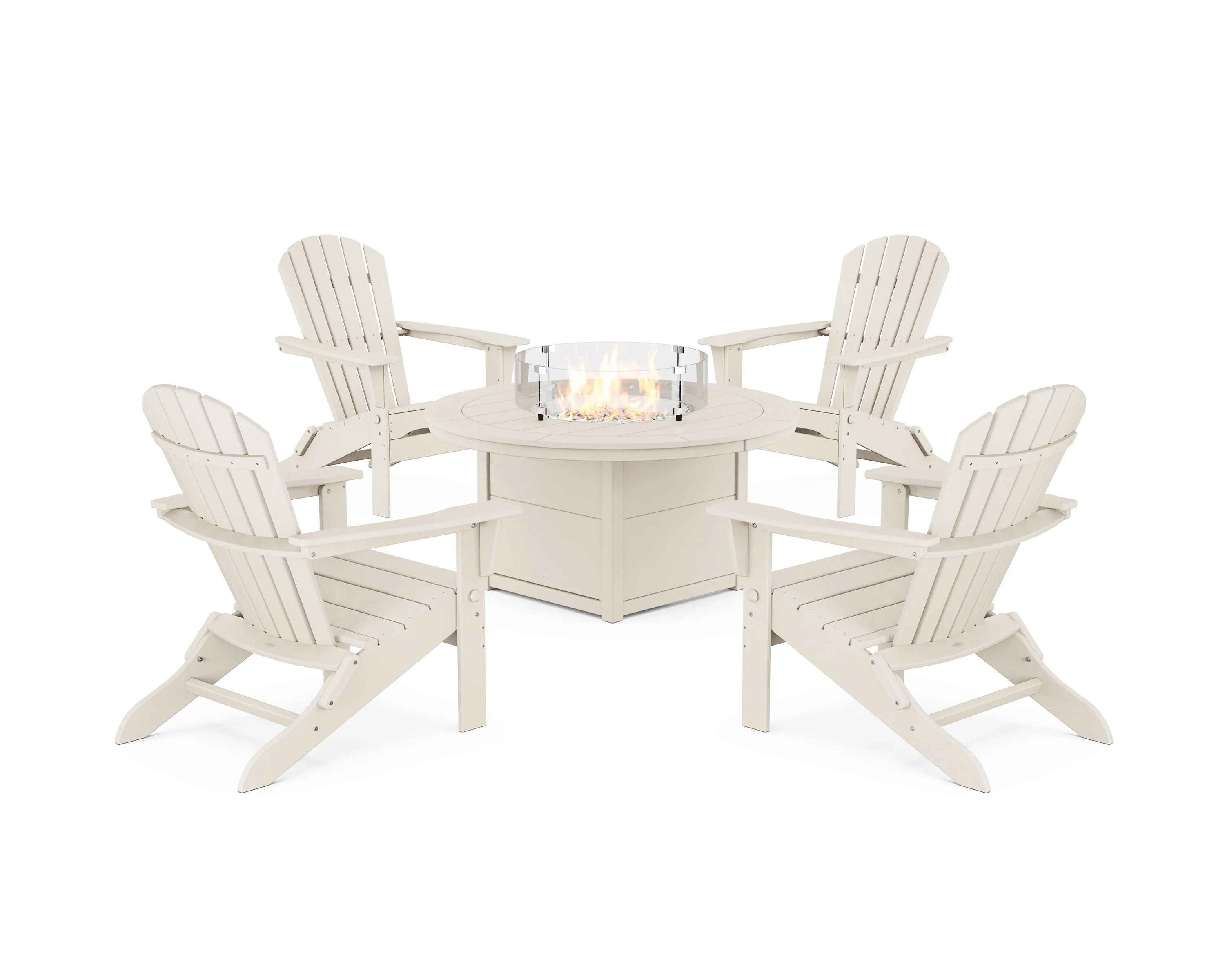 South Beach 5-Piece Folding Adirondack Fire Chat Set - Image 5