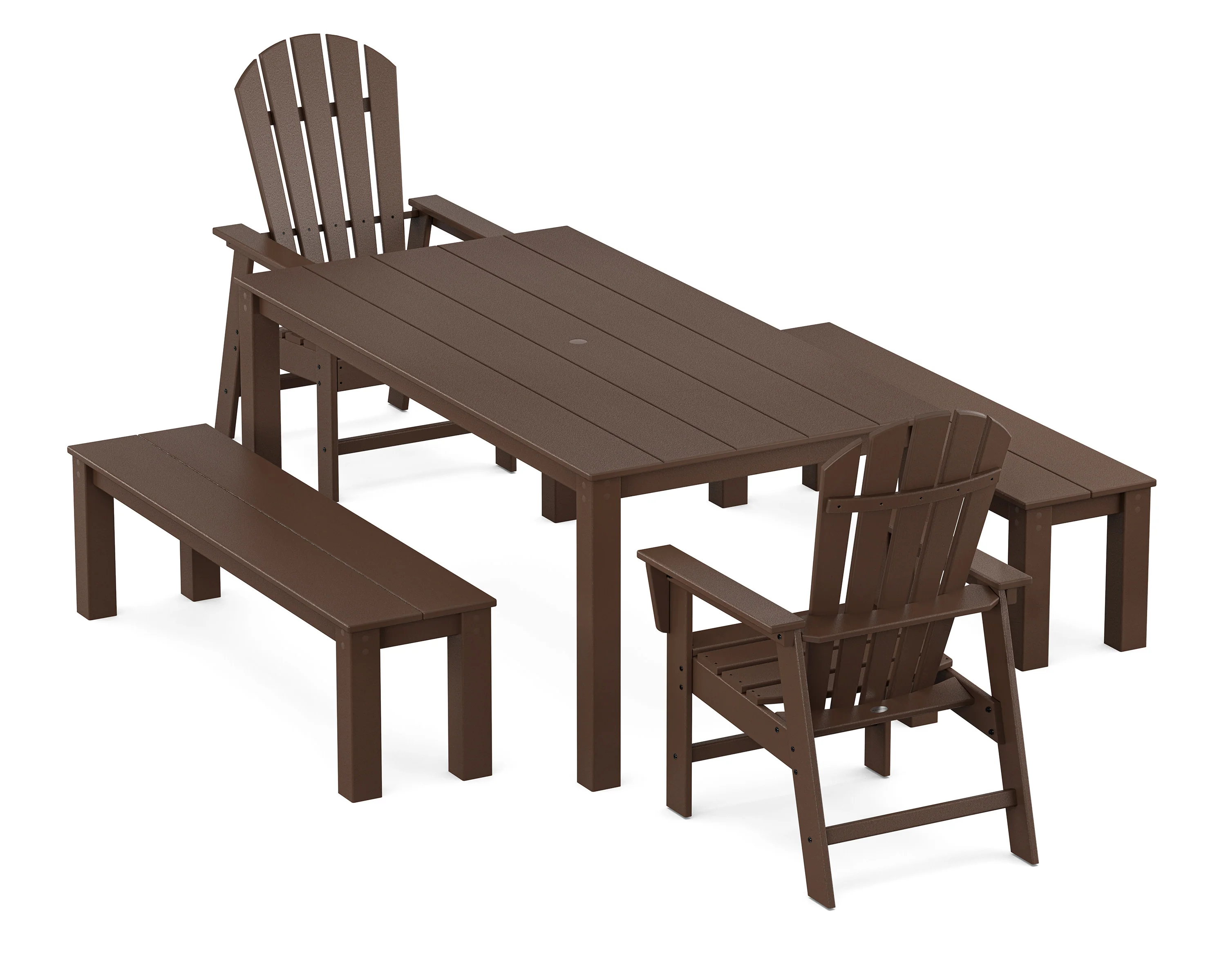 South Beach 5-Piece Parsons Dining Set with Benches - Image 8