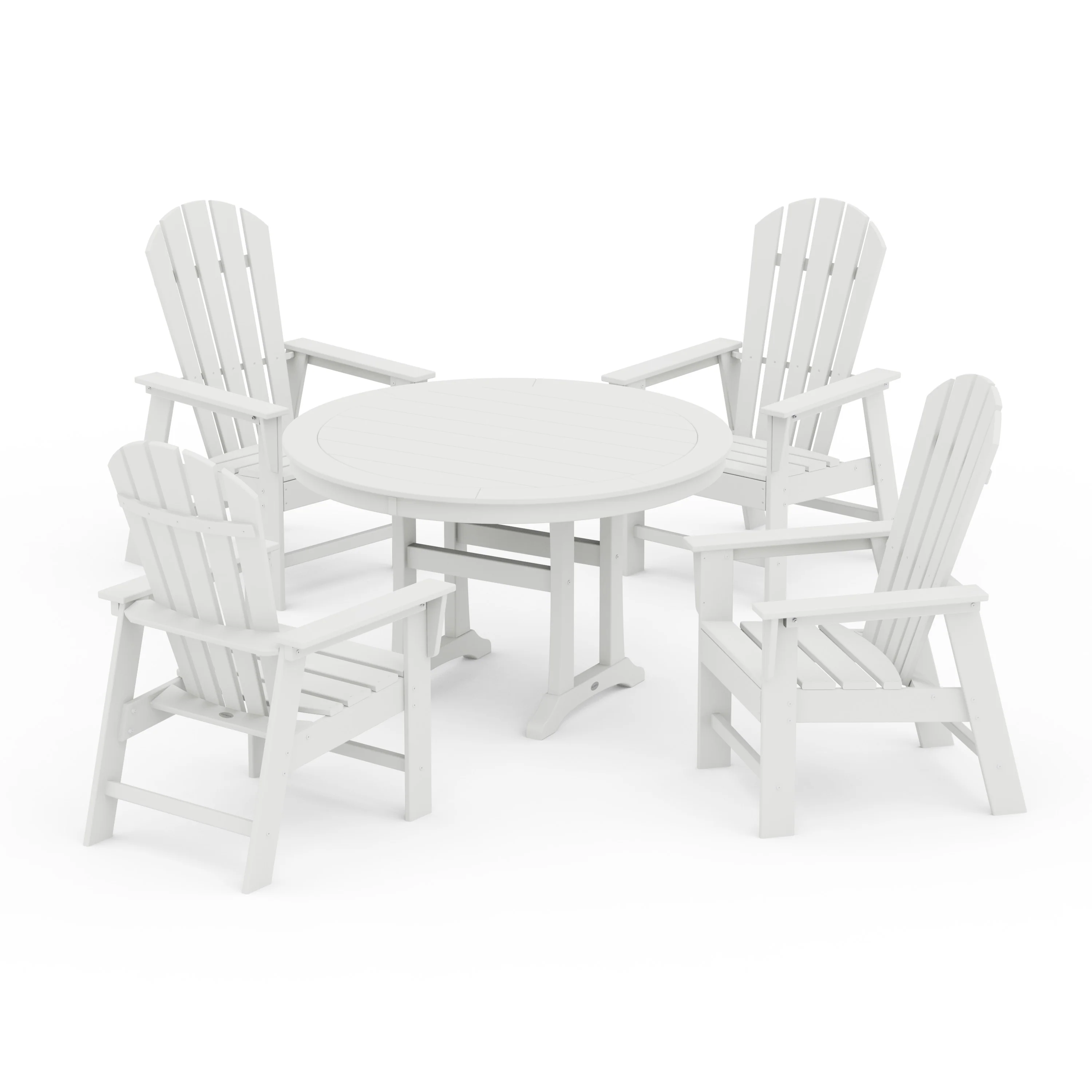 South Beach 5-Piece Round Dining Set with Trestle Legs - Image 10