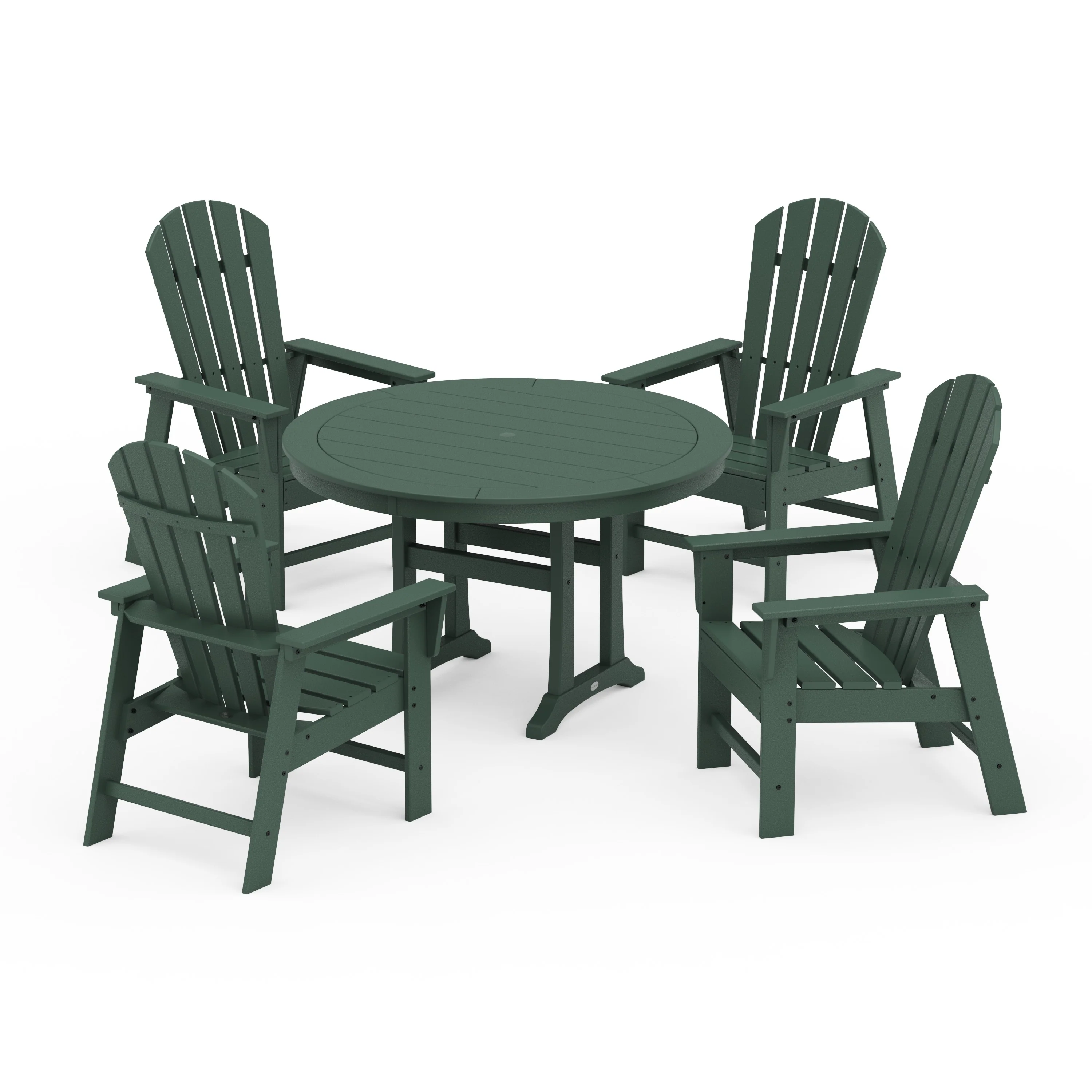 South Beach 5-Piece Round Dining Set with Trestle Legs - Image 13