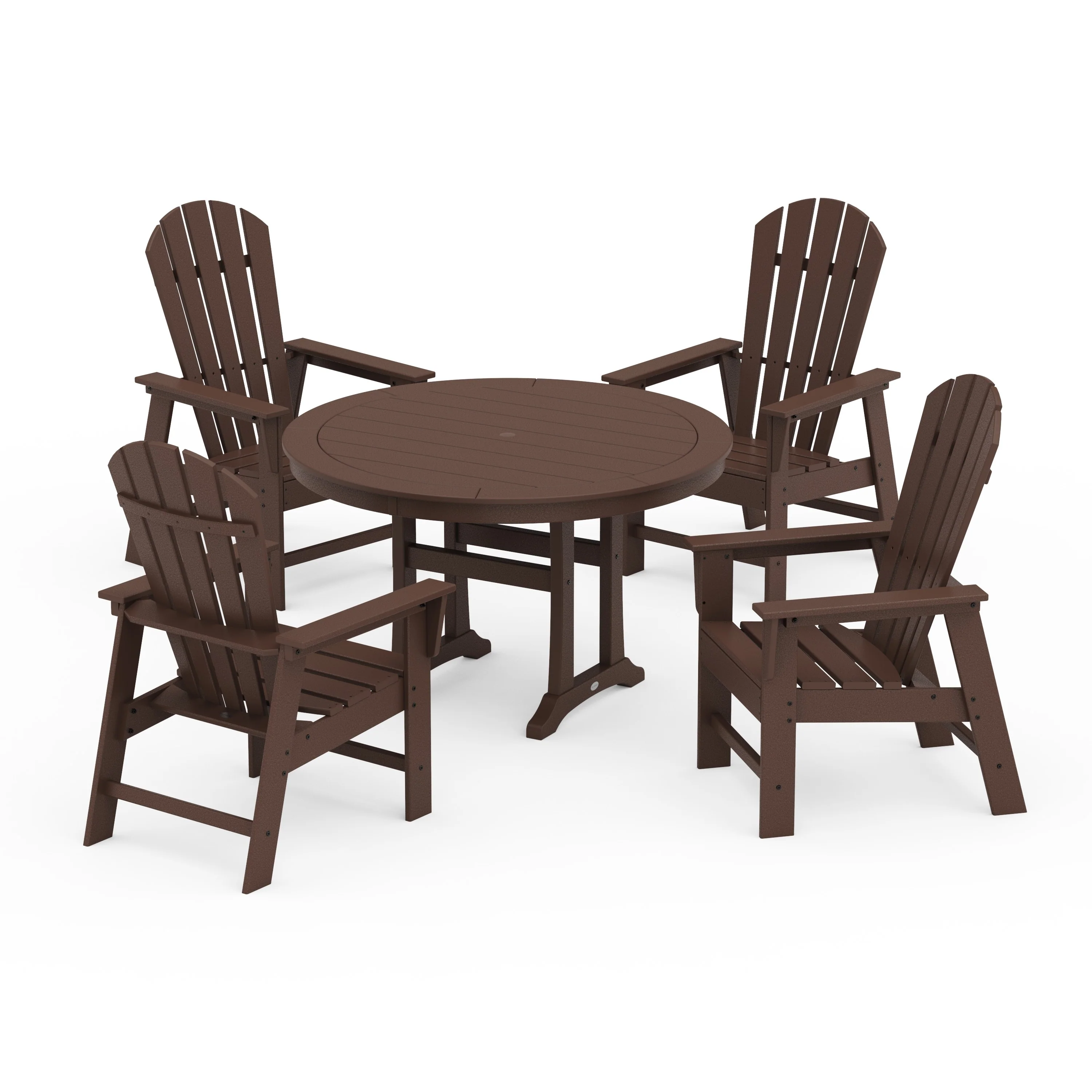 South Beach 5-Piece Round Dining Set with Trestle Legs - Image 15