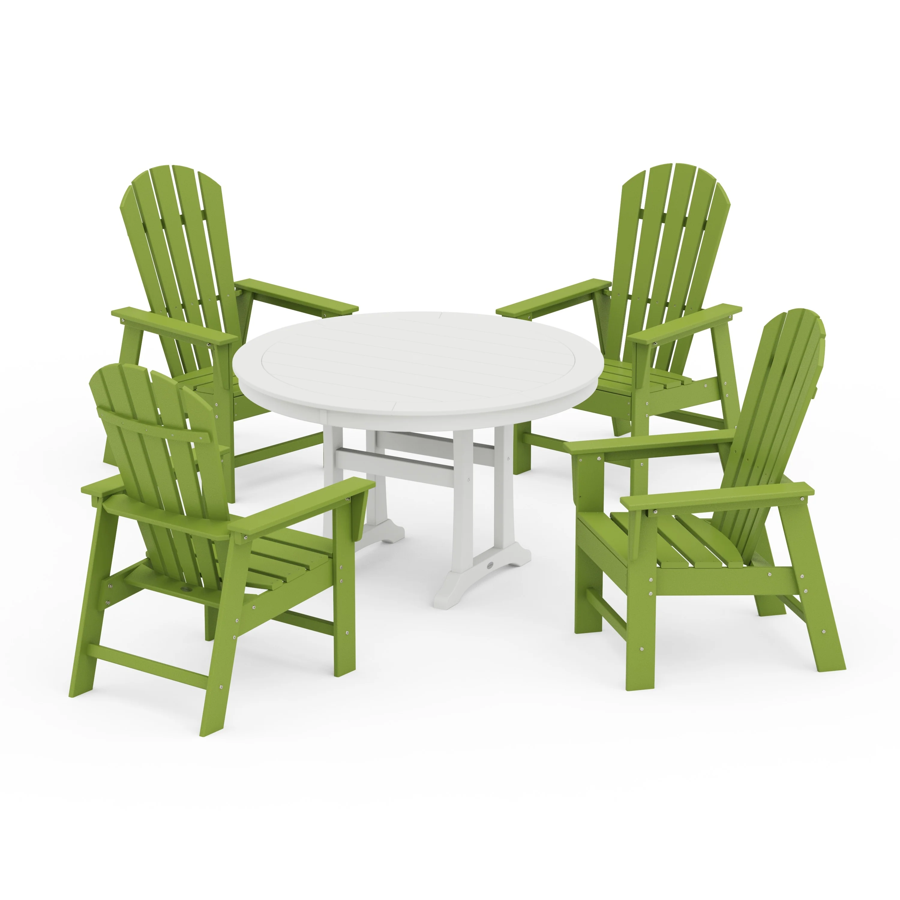 South Beach 5-Piece Round Dining Set with Trestle Legs - Image 16
