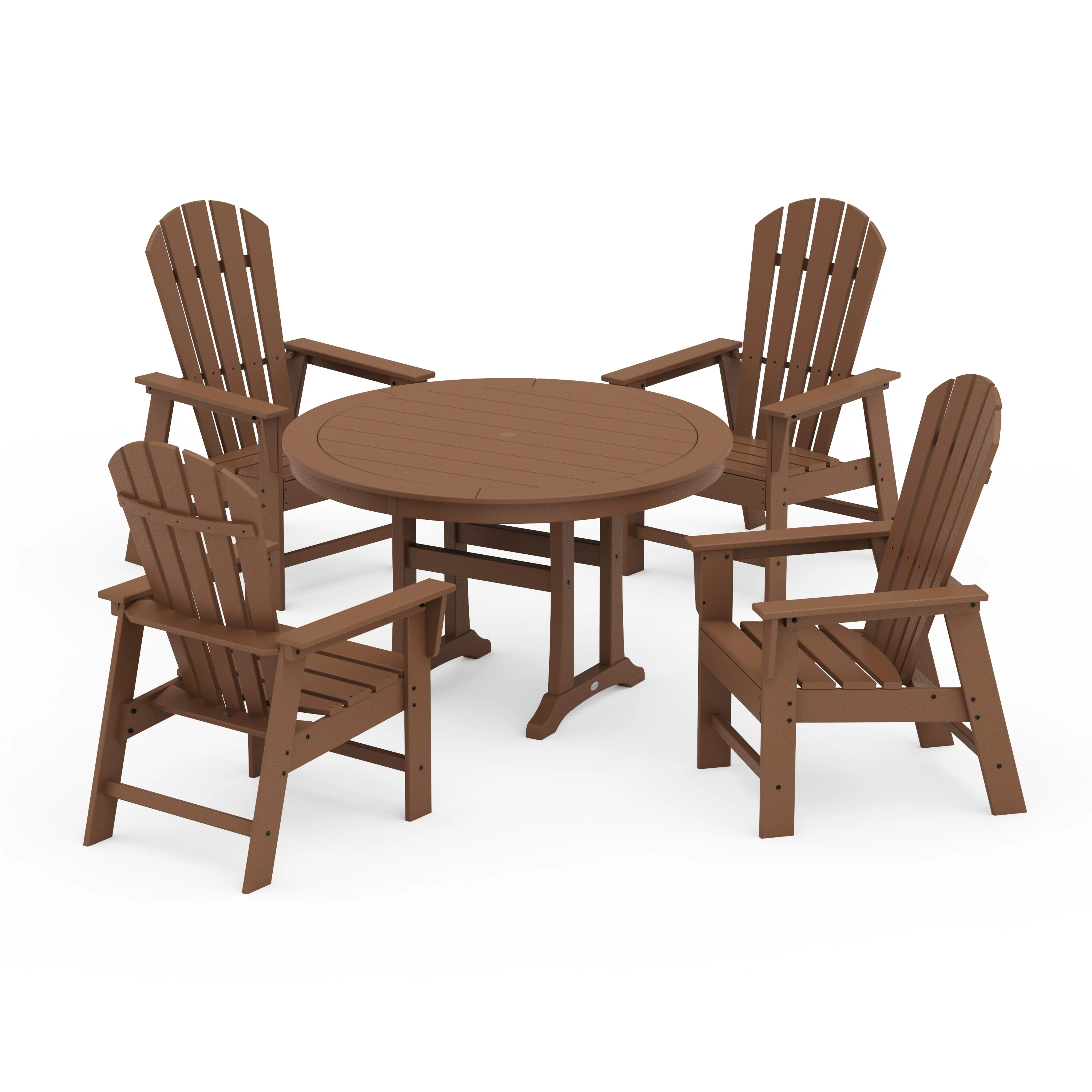 South Beach 5-Piece Round Dining Set with Trestle Legs - Image 7