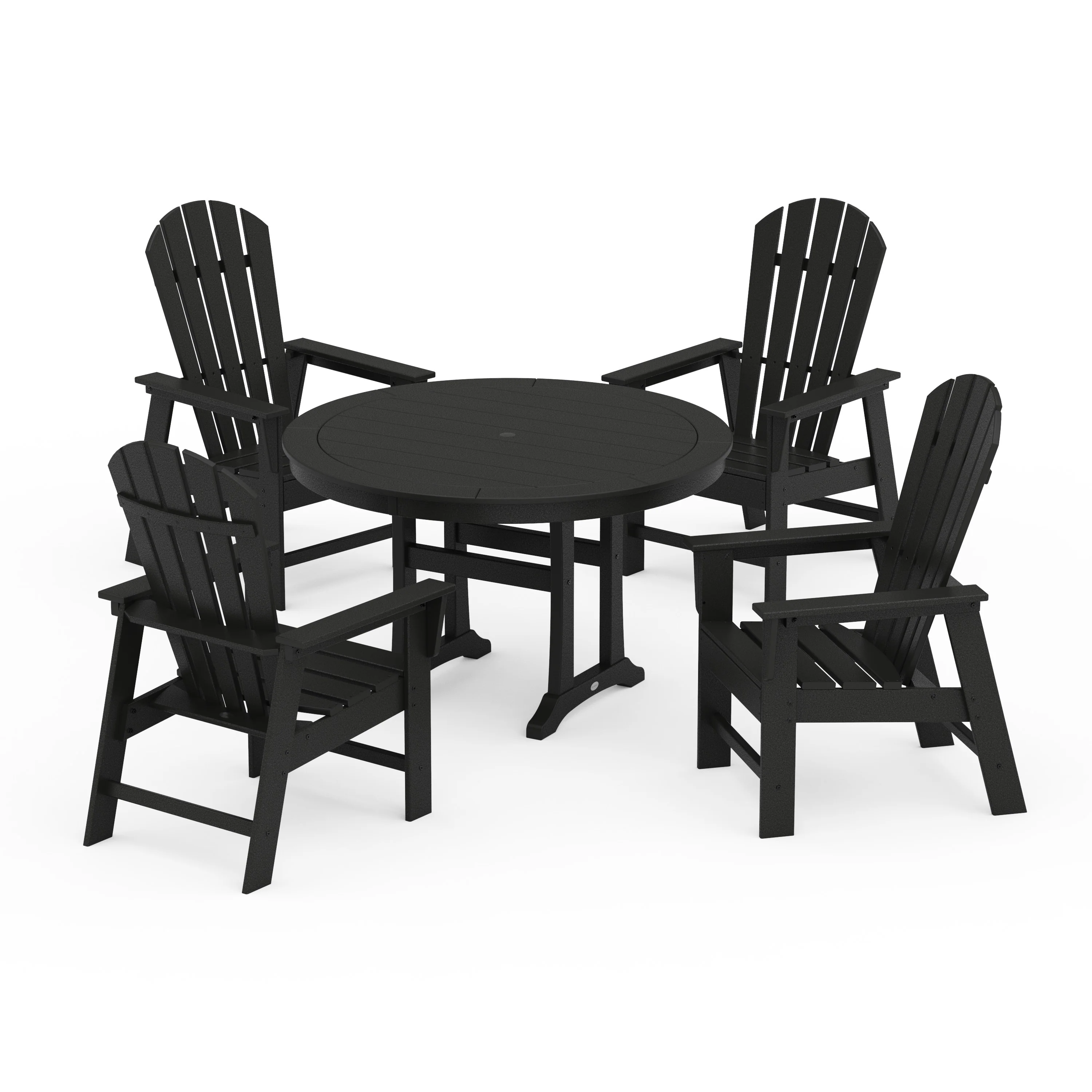 South Beach 5-Piece Round Dining Set with Trestle Legs - Image 8