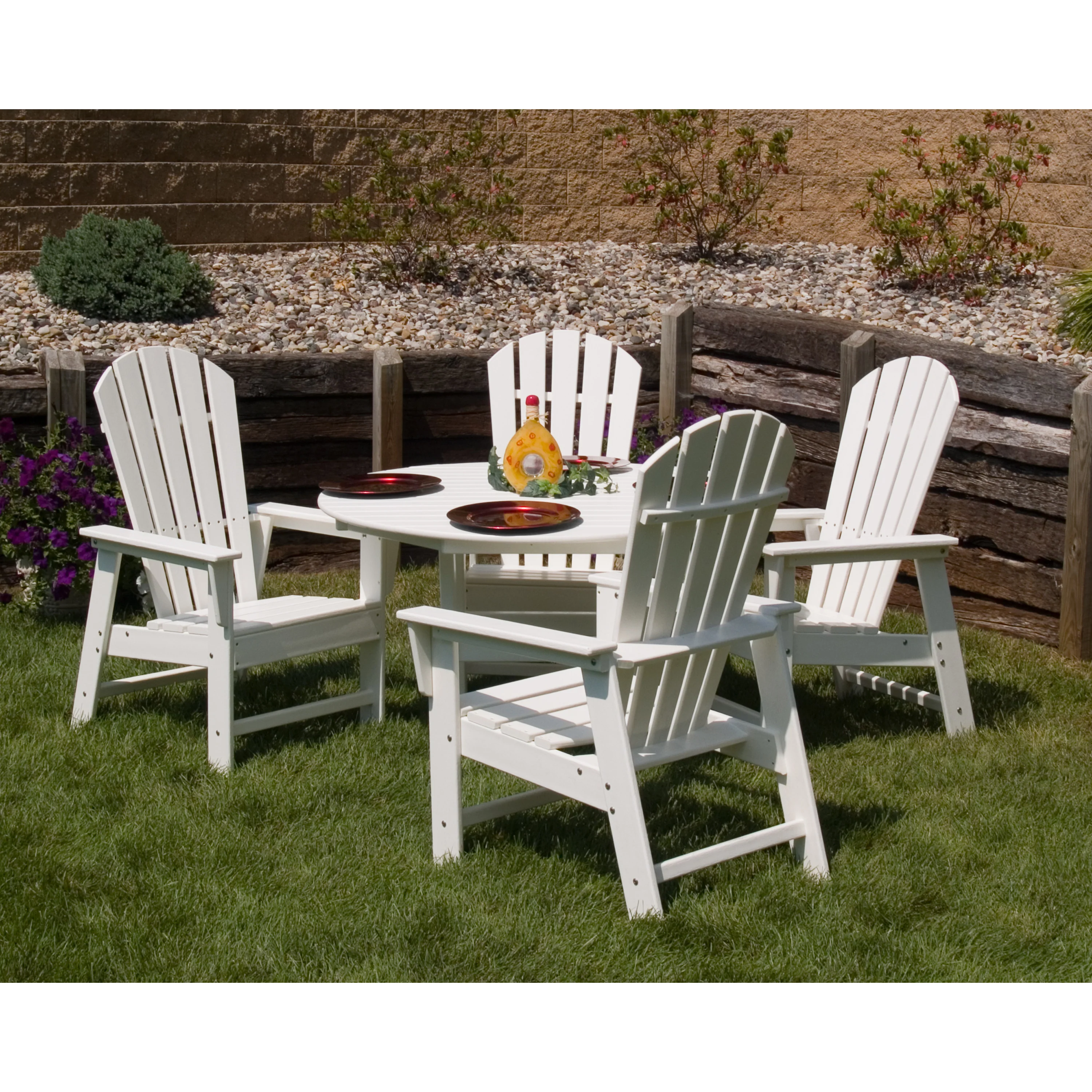 South Beach 5-Piece Round Farmhouse Dining Set - Image 3