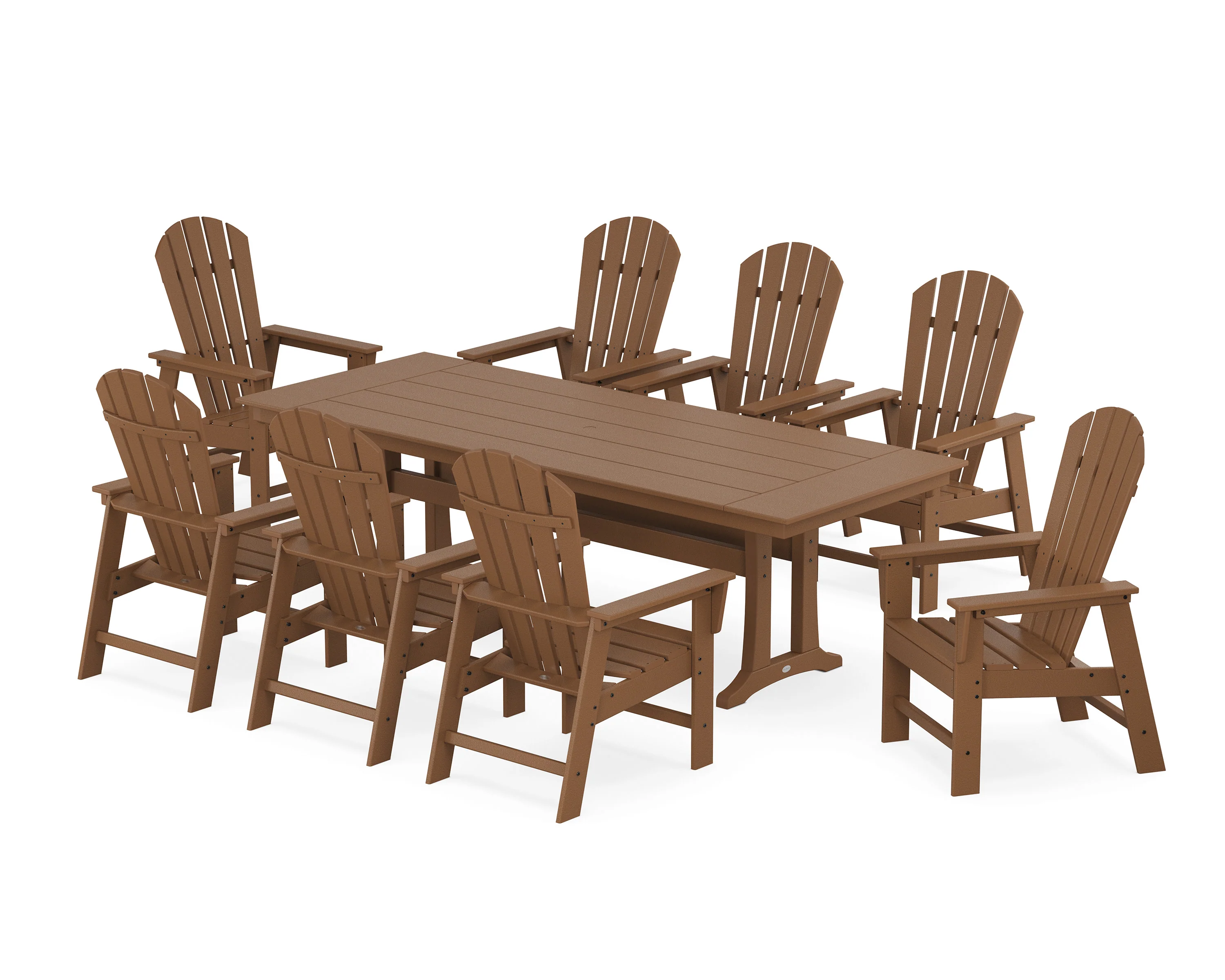 South Beach 9-Piece Farmhouse Dining Set with Trestle Legs - Image 4