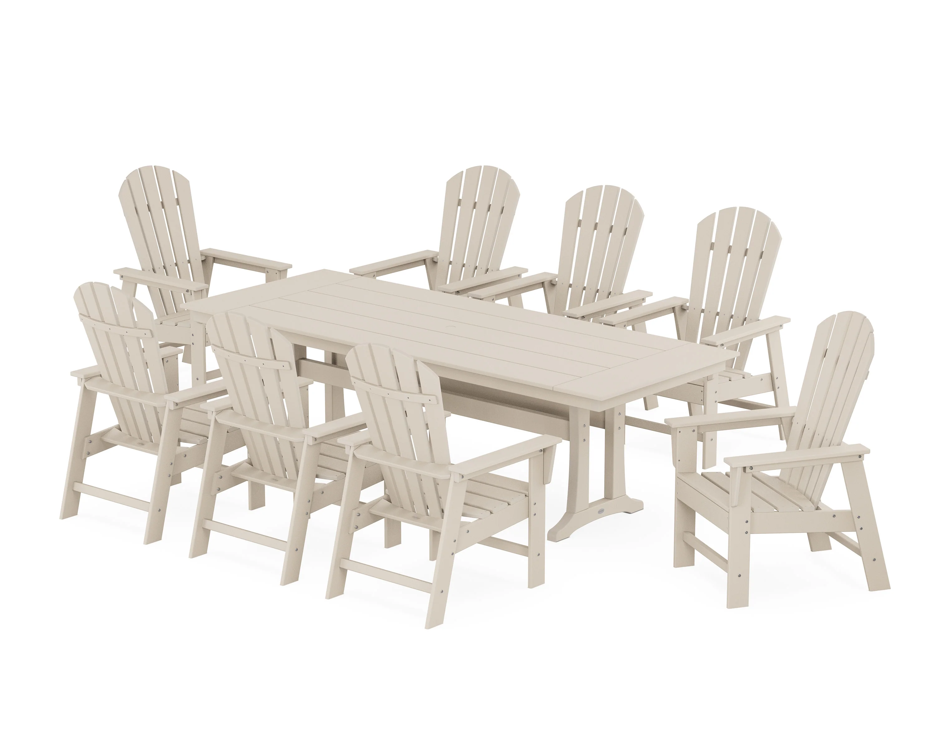 South Beach 9-Piece Farmhouse Dining Set with Trestle Legs - Image 5