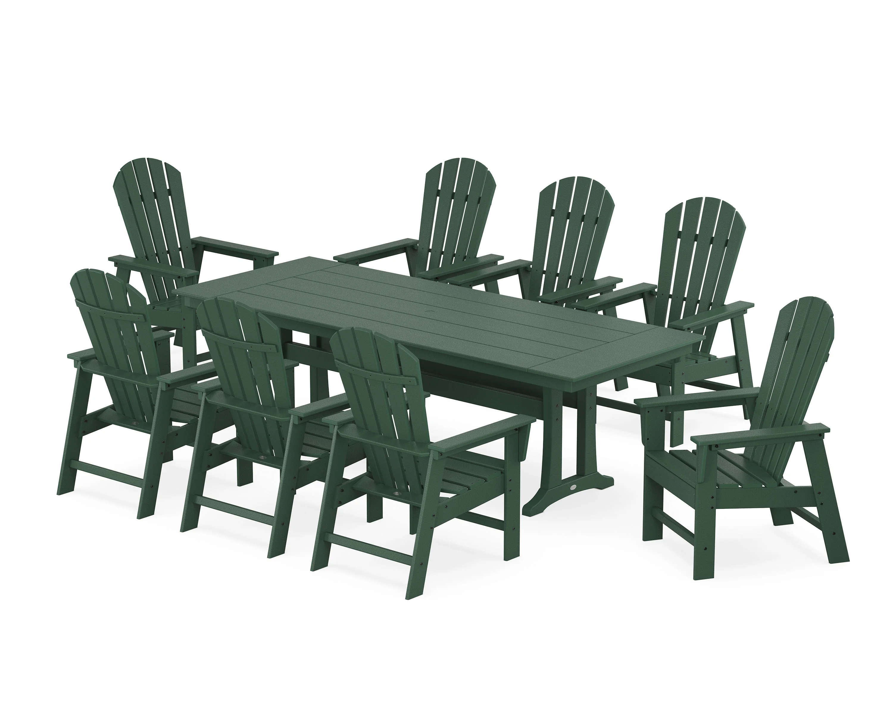 South Beach 9-Piece Farmhouse Dining Set with Trestle Legs - Image 6