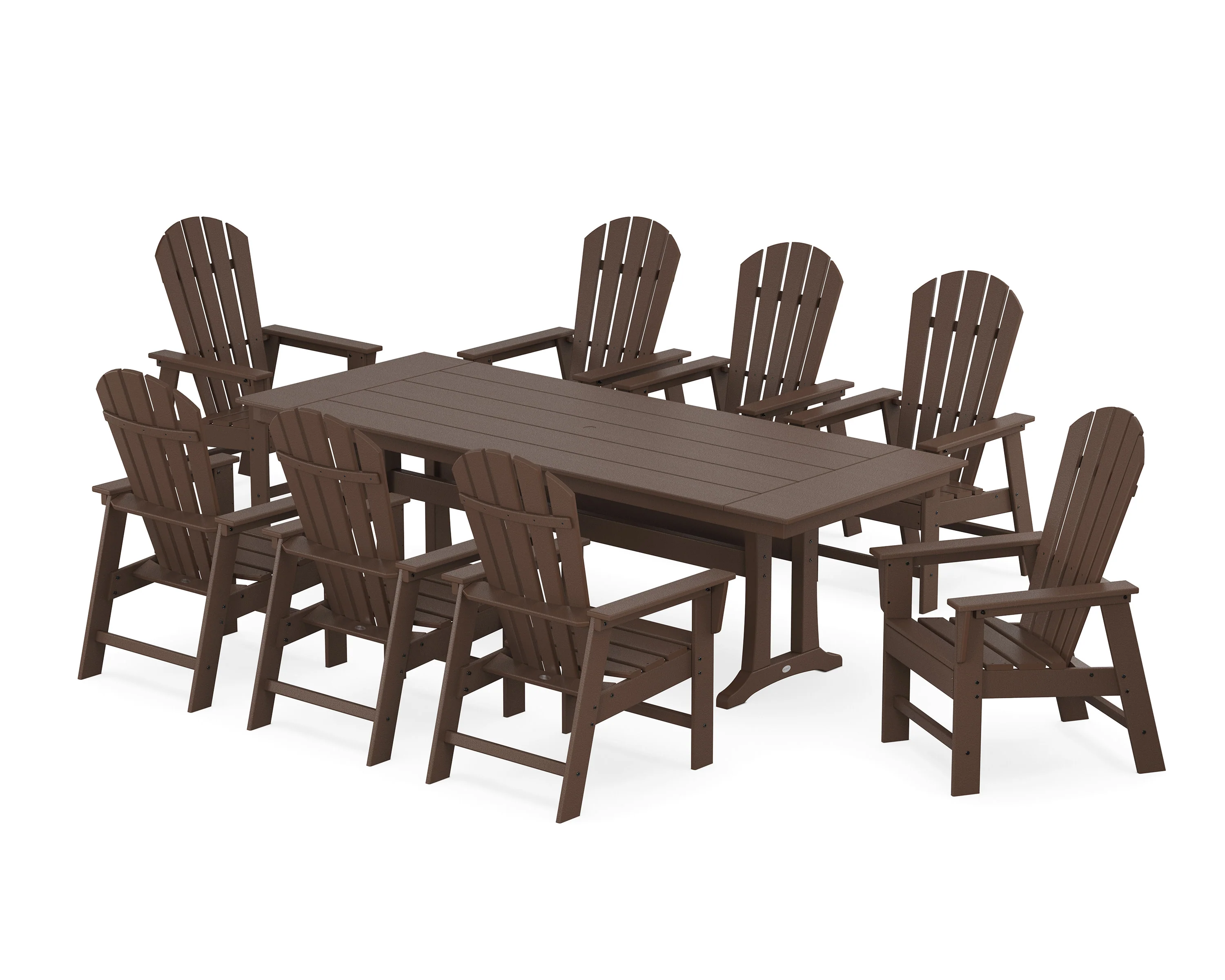 South Beach 9-Piece Farmhouse Dining Set with Trestle Legs - Image 7
