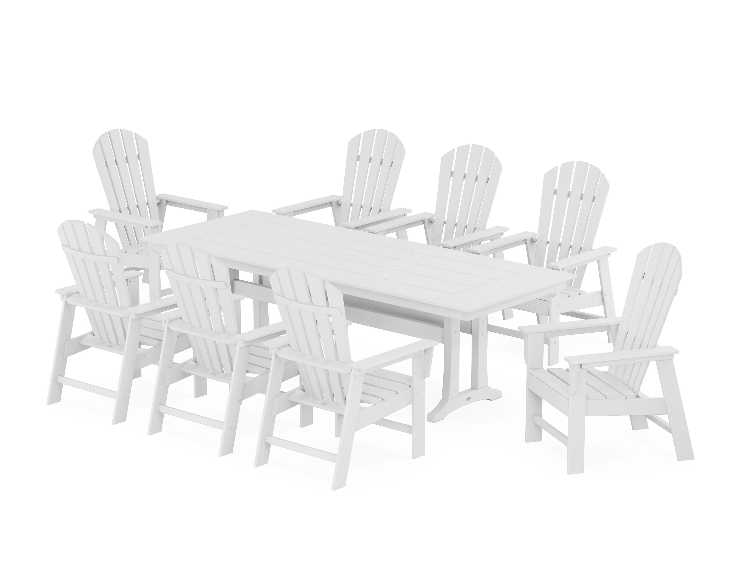 South Beach 9-Piece Farmhouse Dining Set with Trestle Legs - Image 8