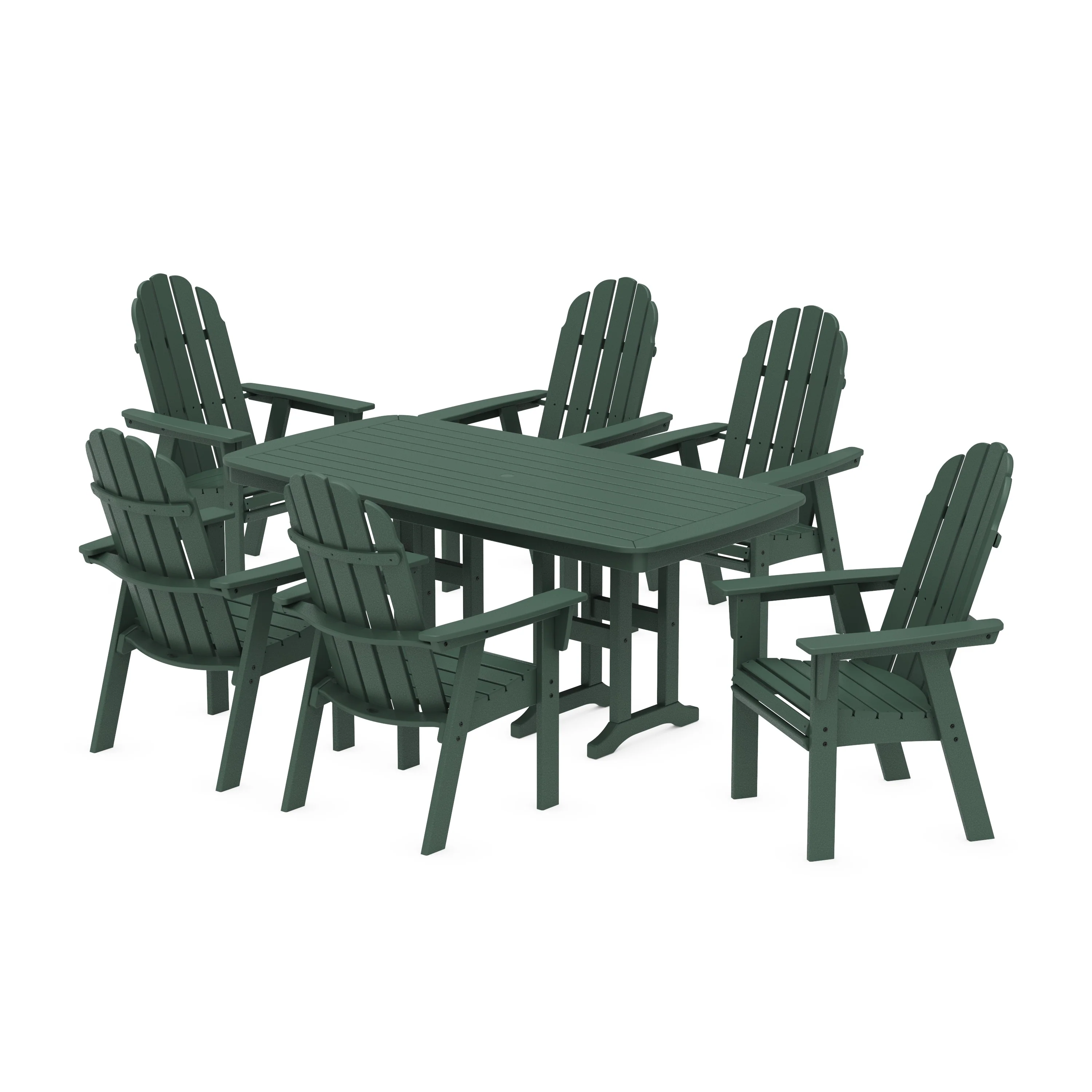 Vineyard Curveback Adirondack Chair 7-Piece Dining Set - Image 14
