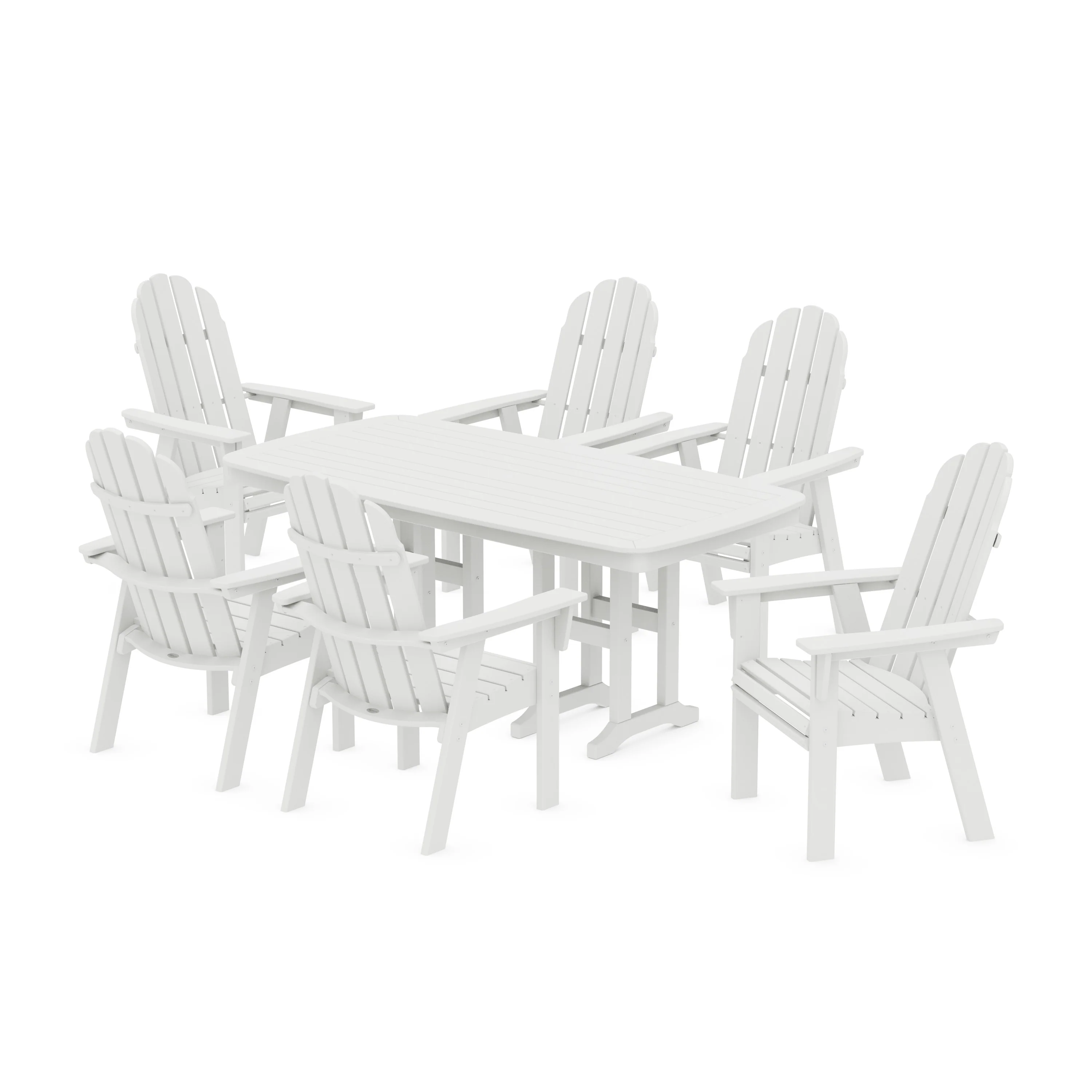 Vineyard Curveback Adirondack Chair 7-Piece Dining Set - Image 17