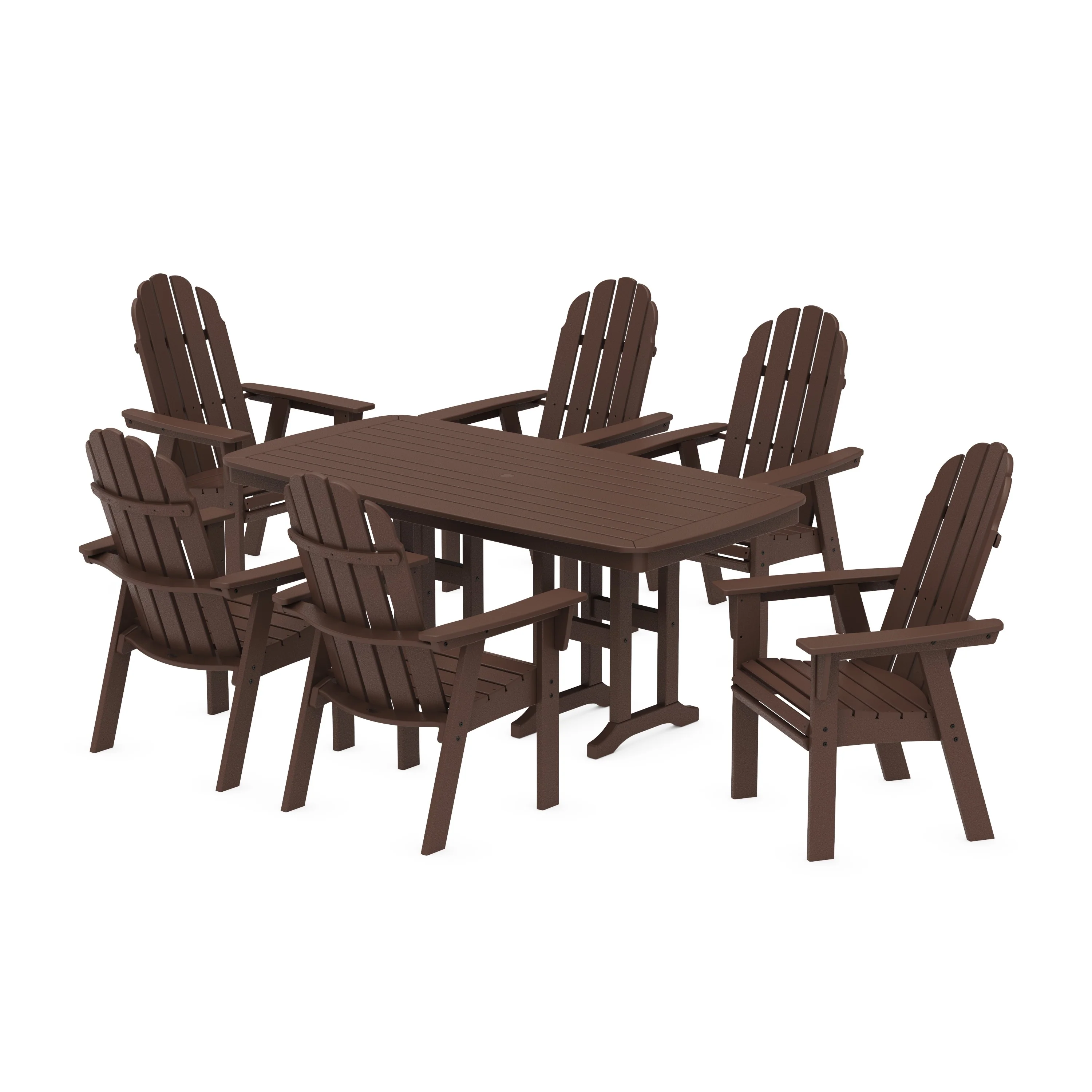 Vineyard Curveback Adirondack Chair 7-Piece Dining Set - Image 6